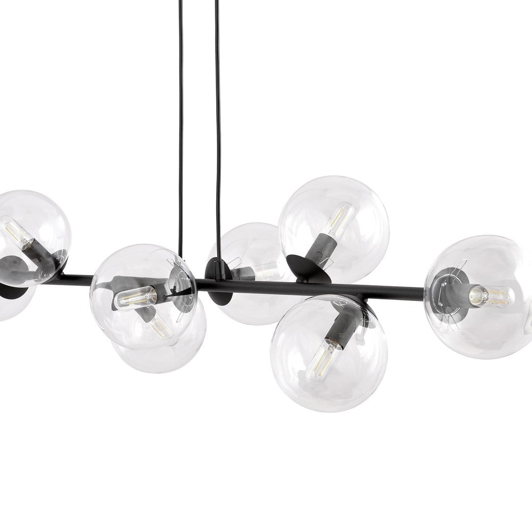 Czarna Lampa wisząca NICEA ponadczasowy design KLOSZ szklany przeźroczysty