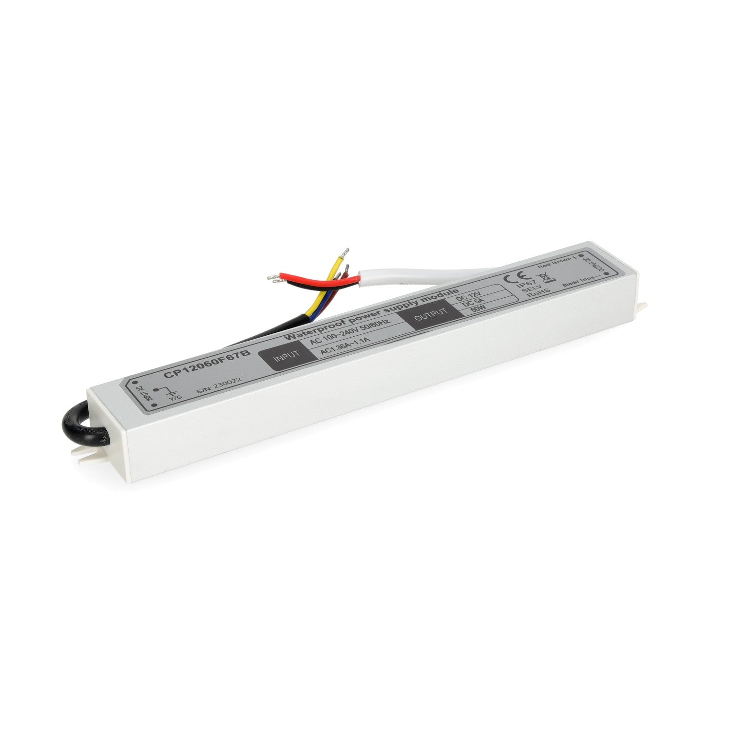 Zasilacz LED instalacyjny TAŚMY LED 12V 60W 5,0A IP67