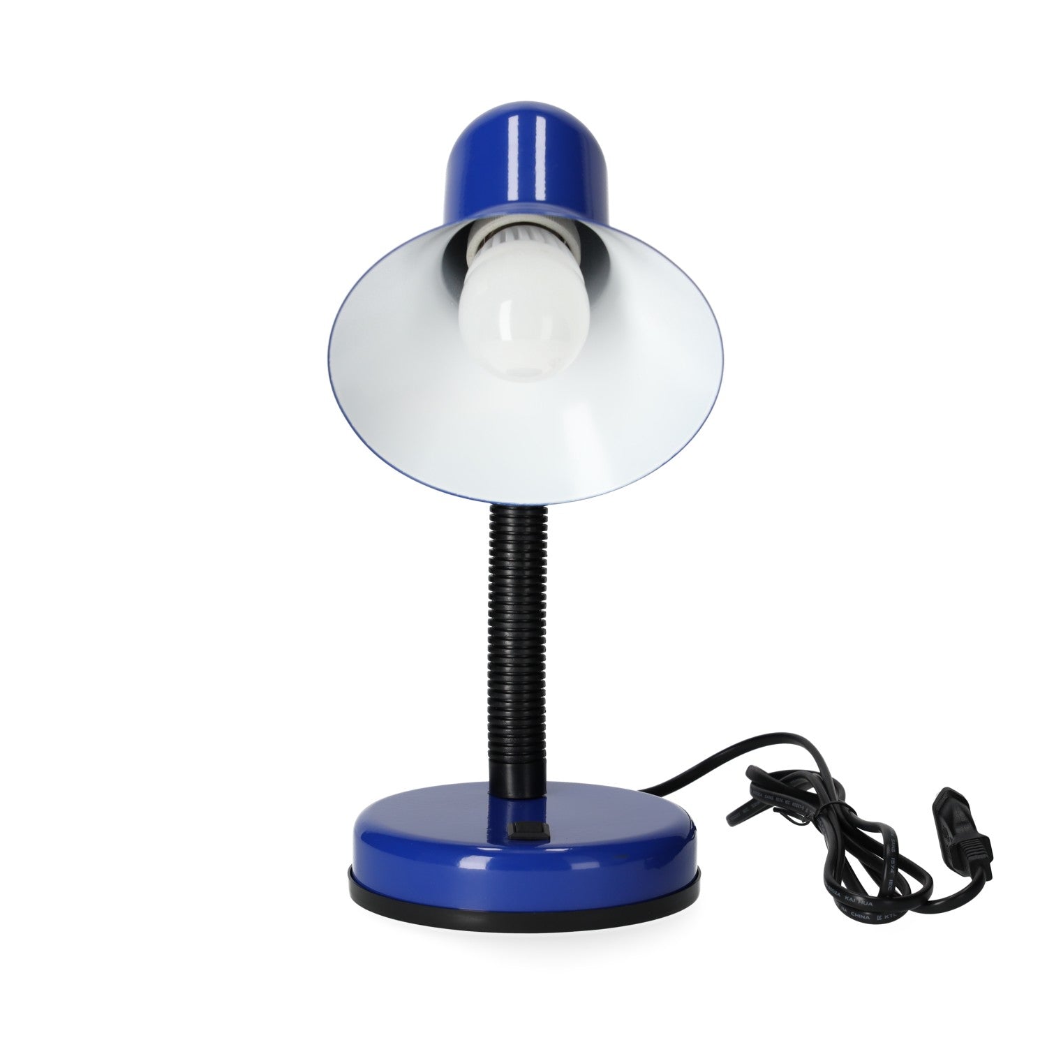 Lampka biurkowa LAMBI z regulowanym kloszem niebieska