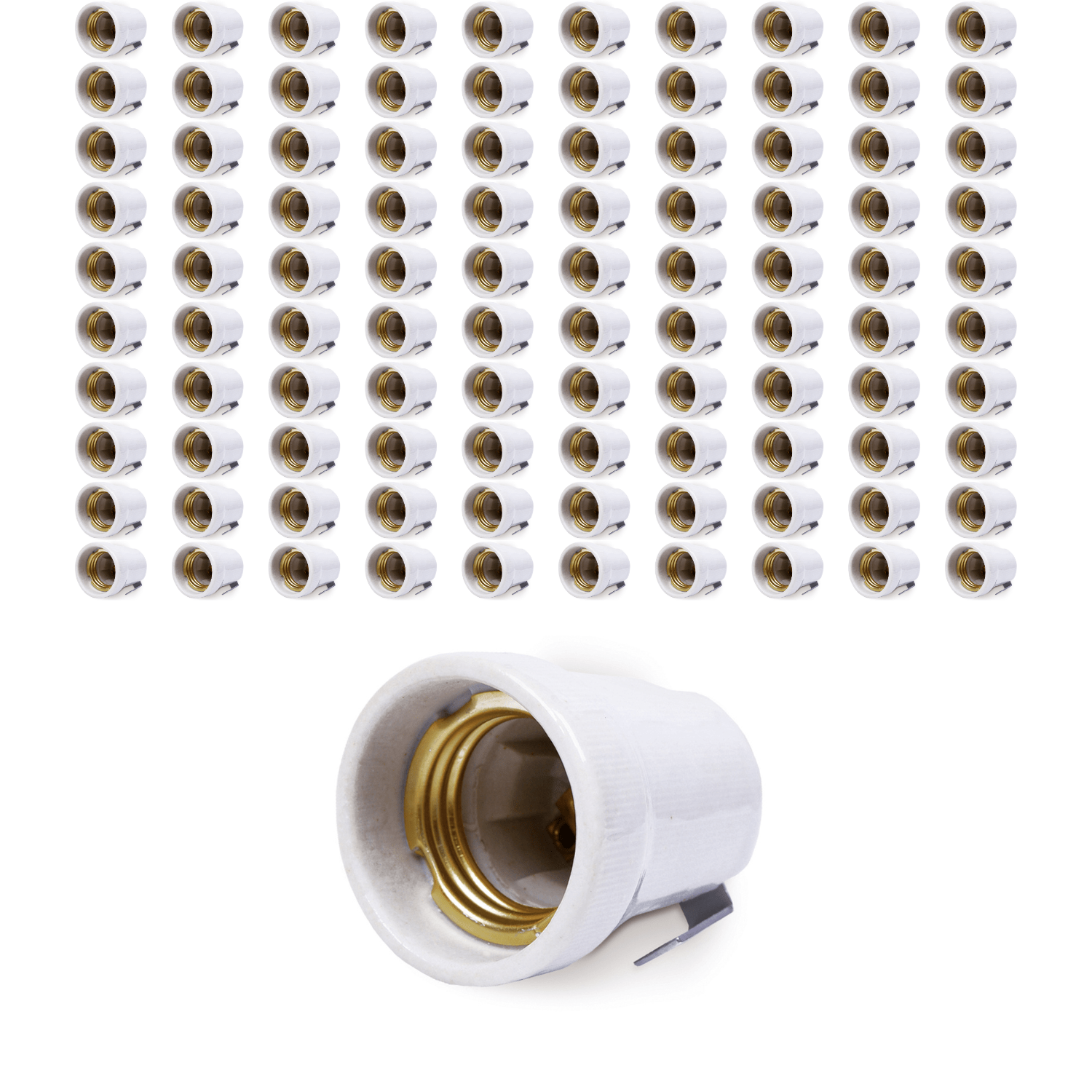 100x Oprawka ceramiczna HOLDER na trzonek E27 ZESTAW - LAITICA