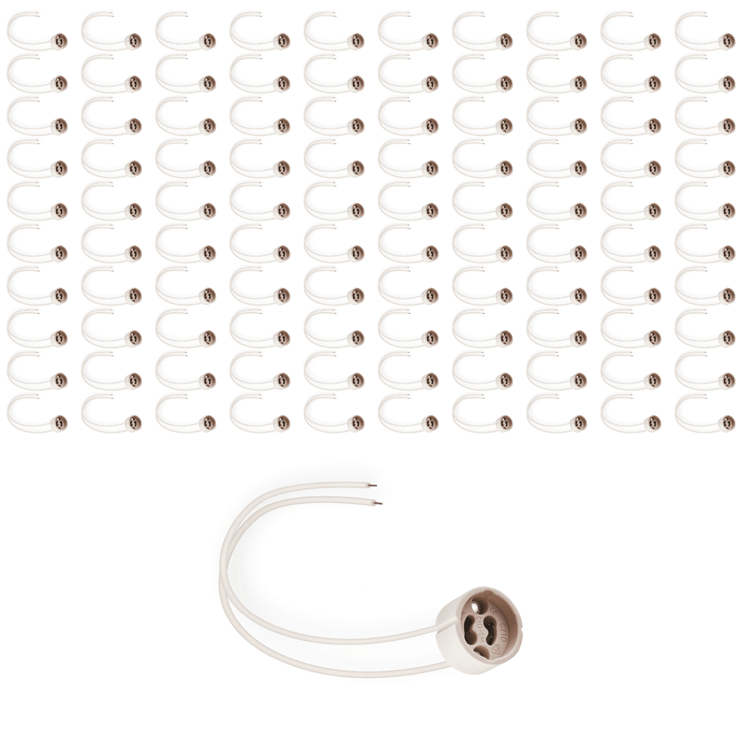 100x Oprawka ceramiczna K002 gniazdko na trzonek GU10 ZESTAW - LAITICA