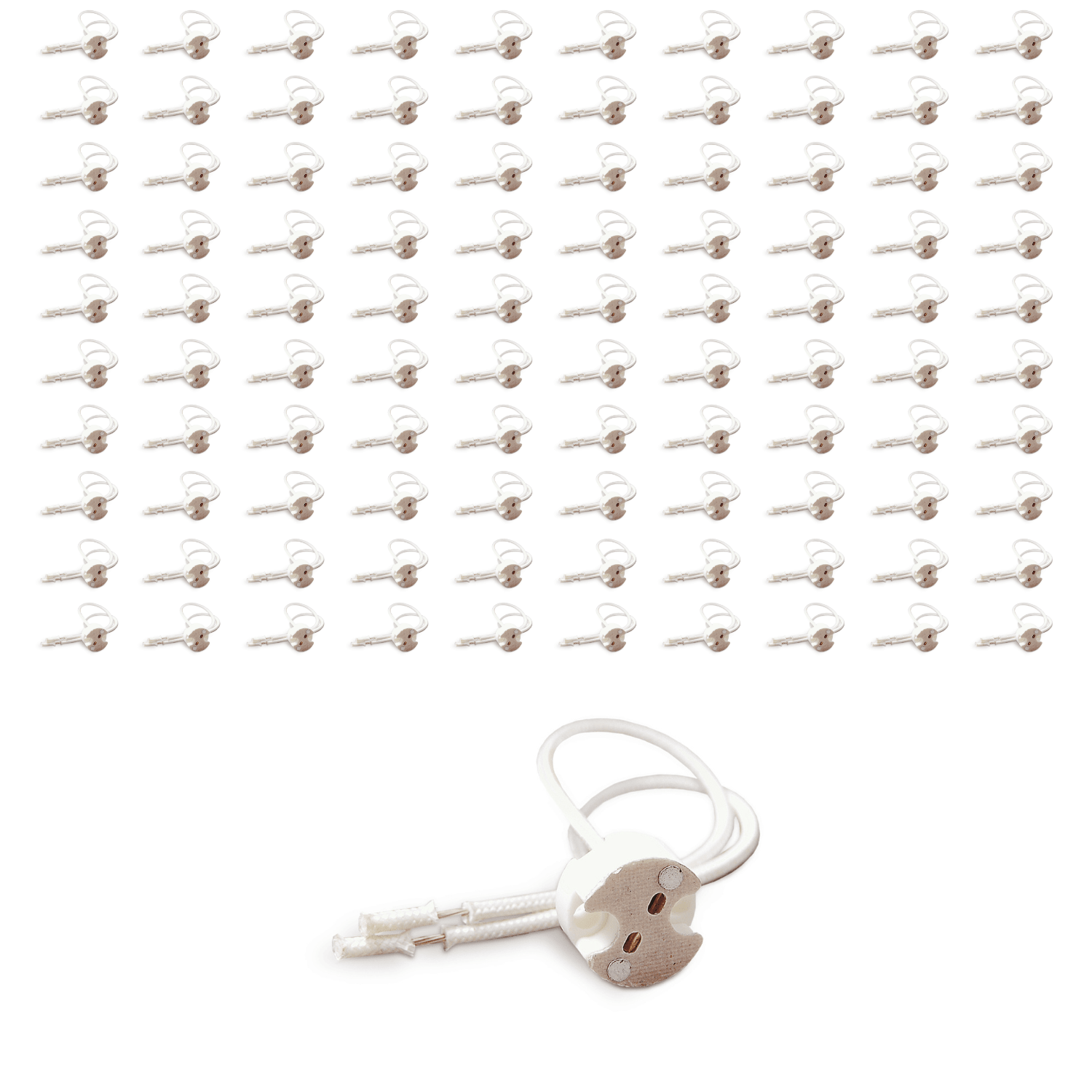 100x Oprawka ceramiczna na trzonek G5.3 kostka halogenowa ZESTAW - LAITICA