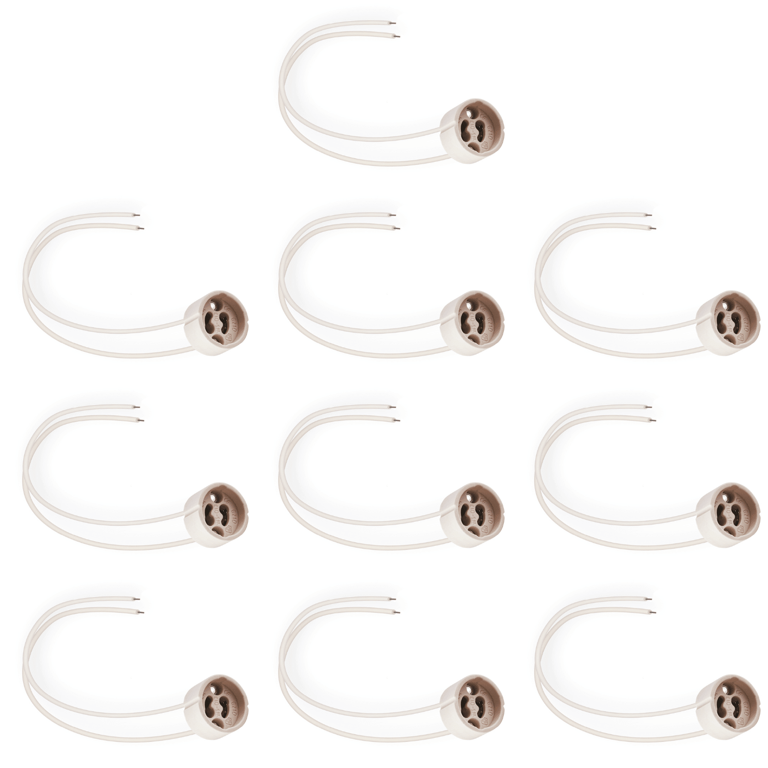 10x Oprawka ceramiczna K002 gniazdko na trzonek GU10 ZESTAW - LAITICA