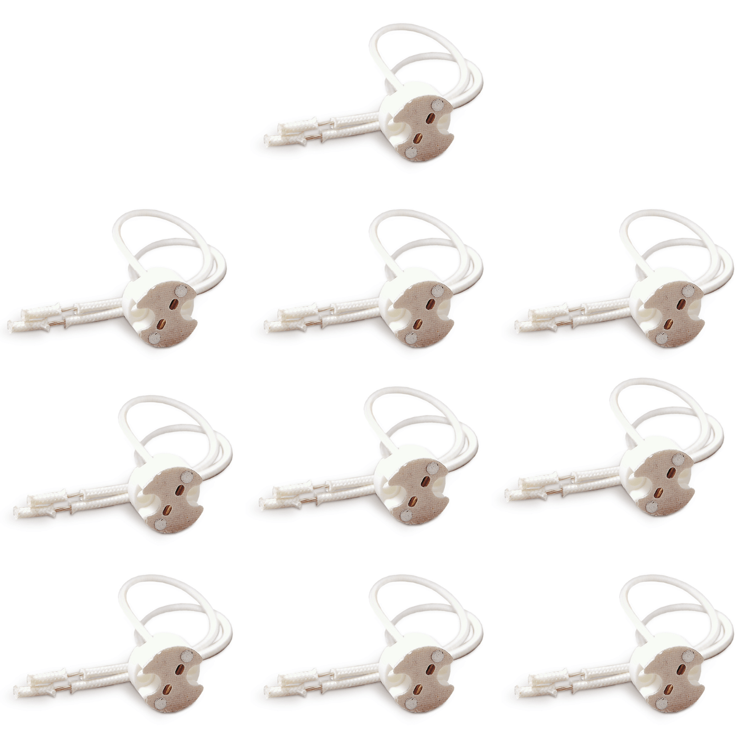 10x Oprawka ceramiczna na trzonek G5.3 kostka halogenowa ZESTAW - LAITICA