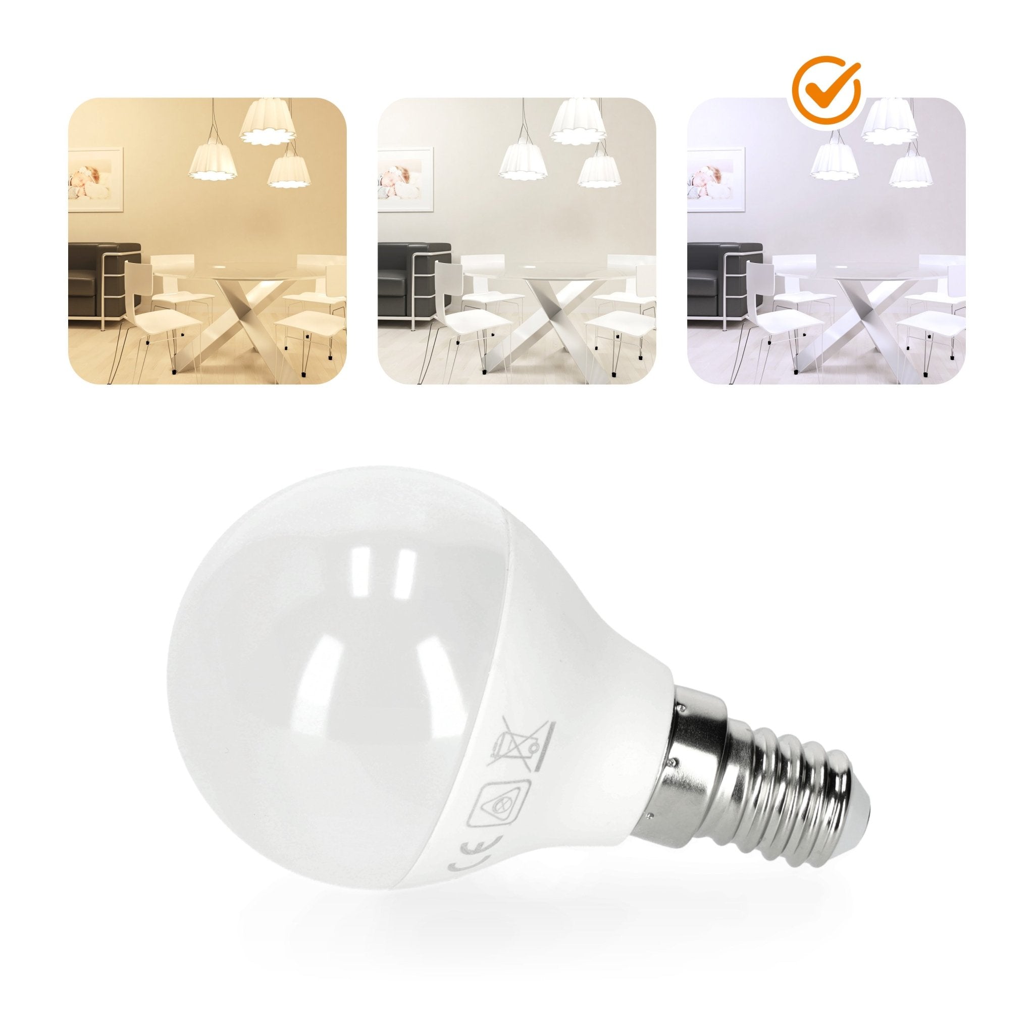 10x Żarówka LED MB 8,5W Barwa Biała Zimna E14 6500K 180 stopni 806lm - LAITICA