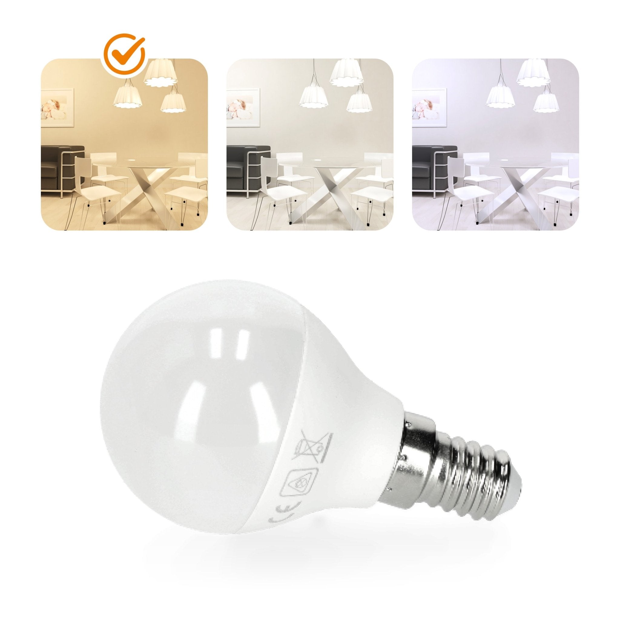 10x Żarówka LED MB 8,5W Barwa Ciepła Biała E14 3000K 180 stopni 806lm - LAITICA