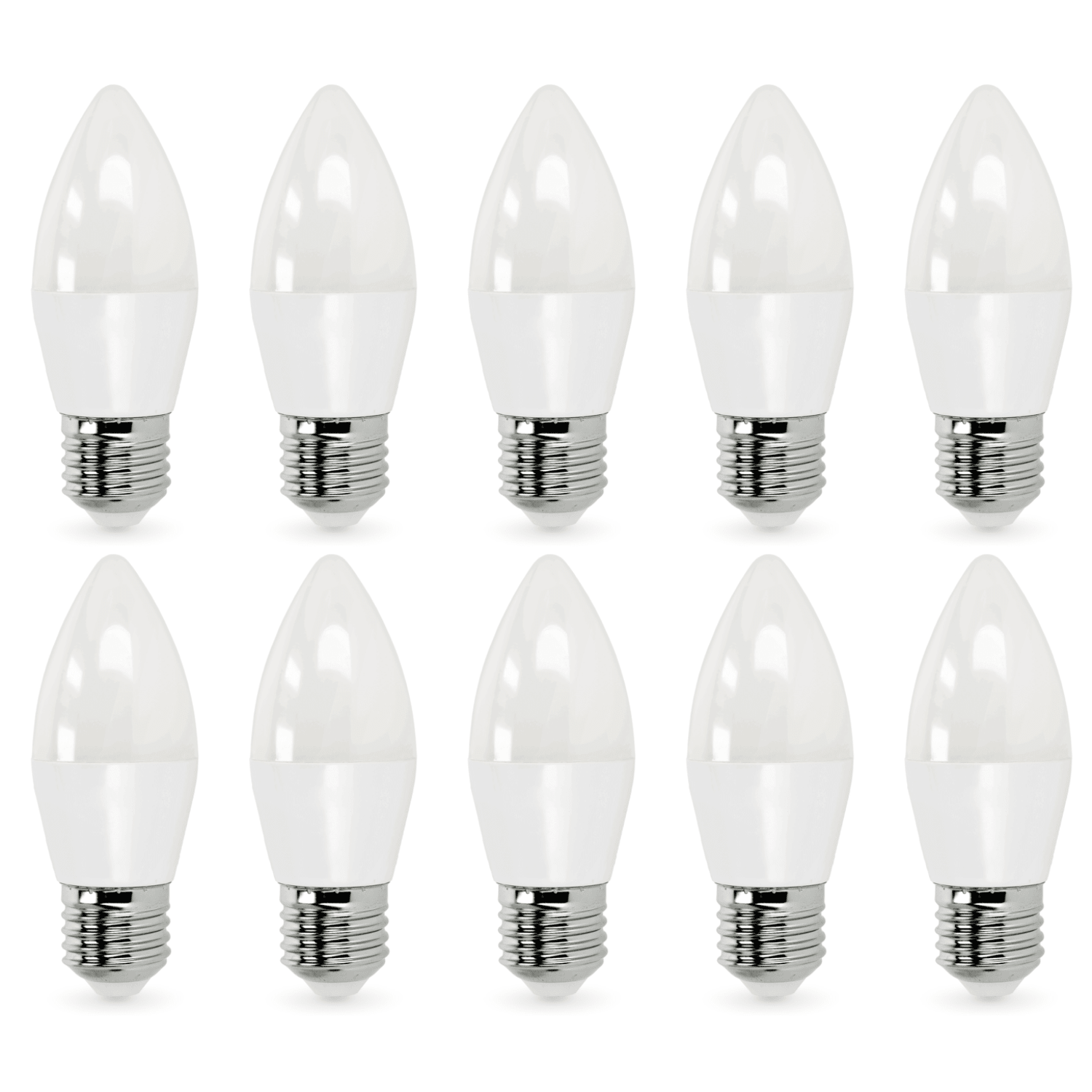 10x Żarówka świeczka LED SW 8,5W E27 Barwa Biała Zimna 180 stopni 6500K - LAITICA