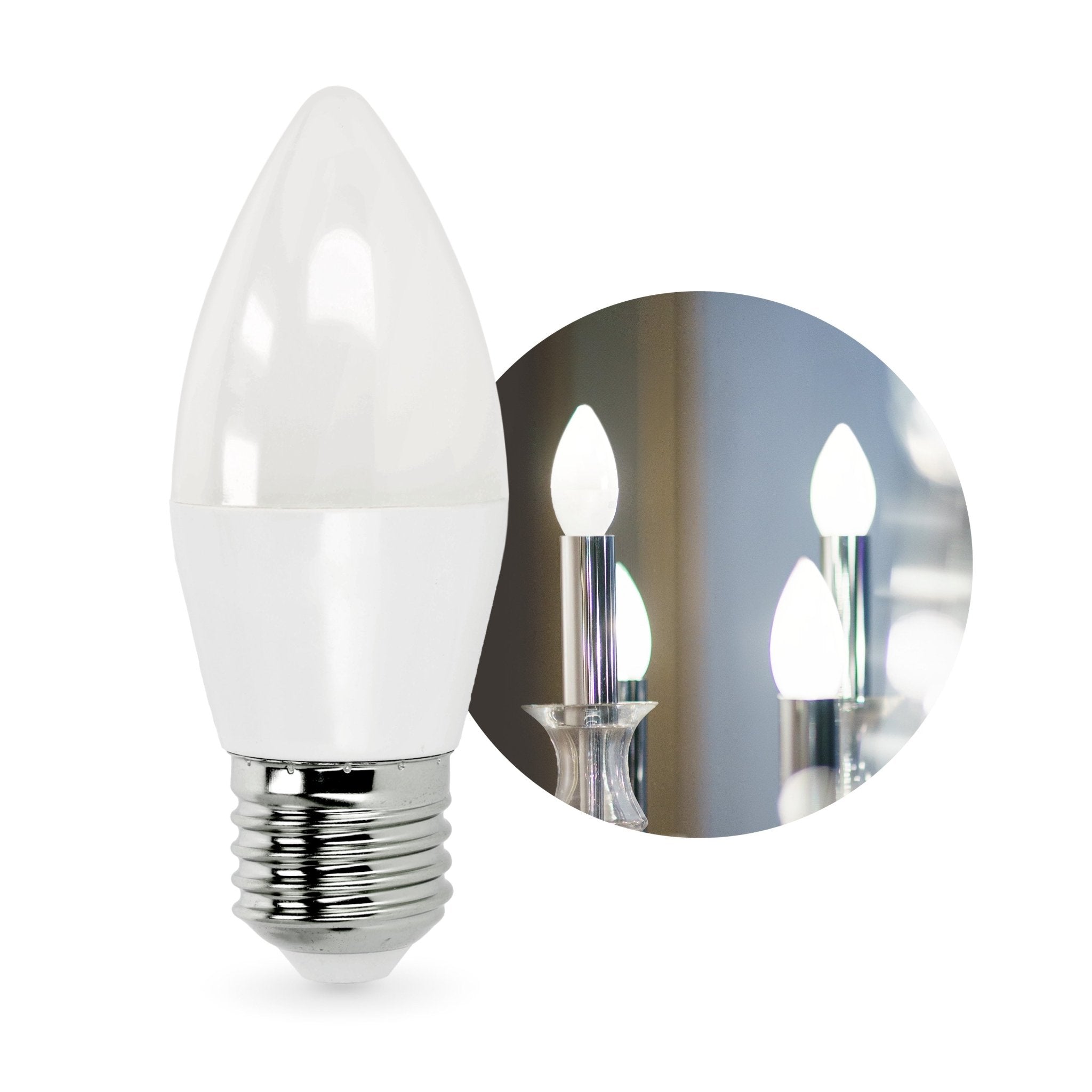 10x Żarówka świeczka LED SW 8,5W E27 Barwa Neutralna 180 stopni 4000K - LAITICA