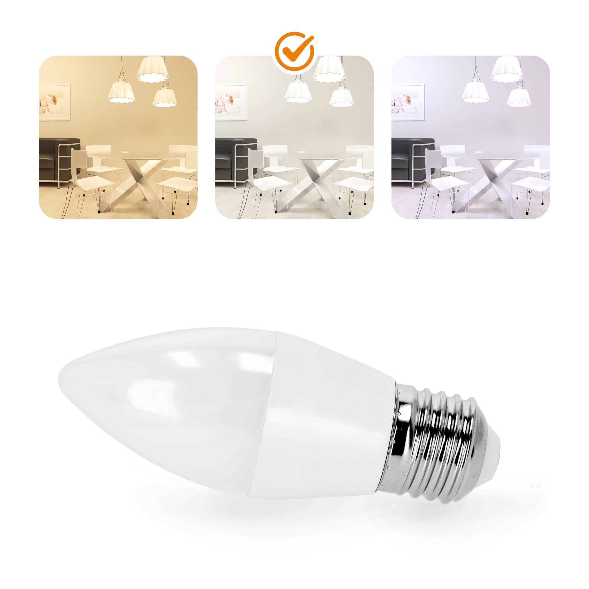10x Żarówka świeczka LED SW 8,5W E27 Barwa Neutralna 180 stopni 4000K - LAITICA