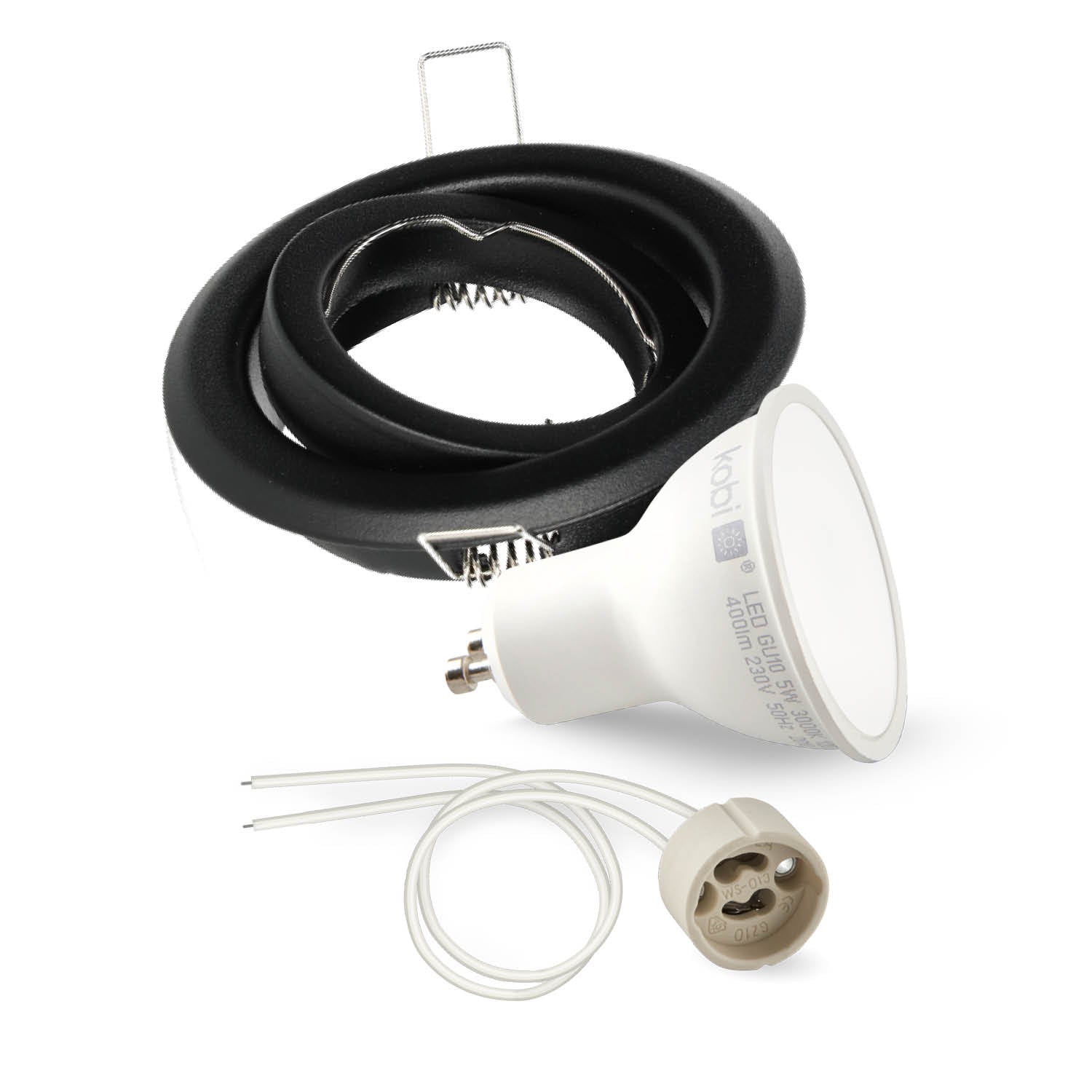 Zestaw oprawa halogenowa LUMO1 mat czarny + LED GU10 5W zimnobiał