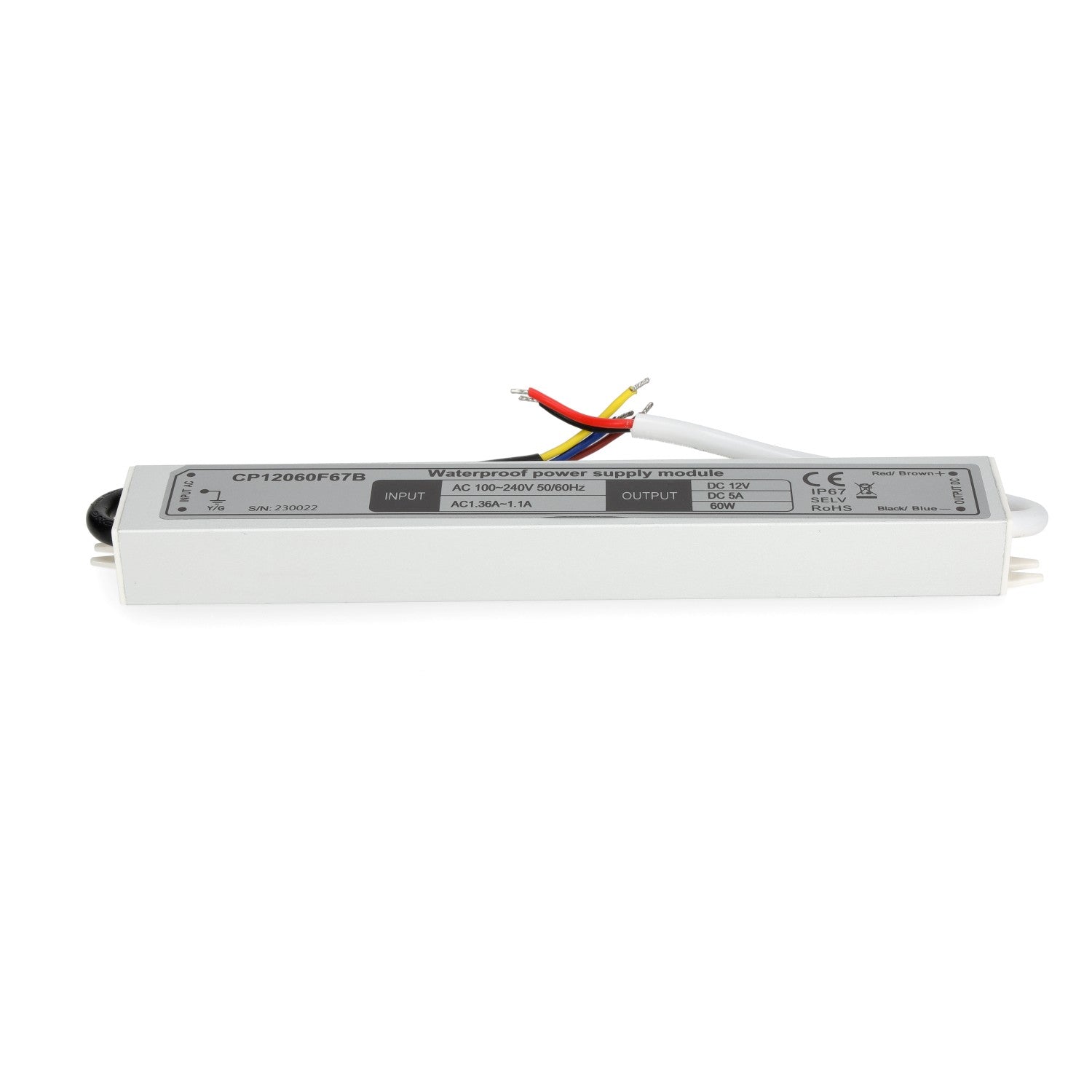 Zasilacz LED instalacyjny TAŚMY LED 12V 60W 5,0A IP67