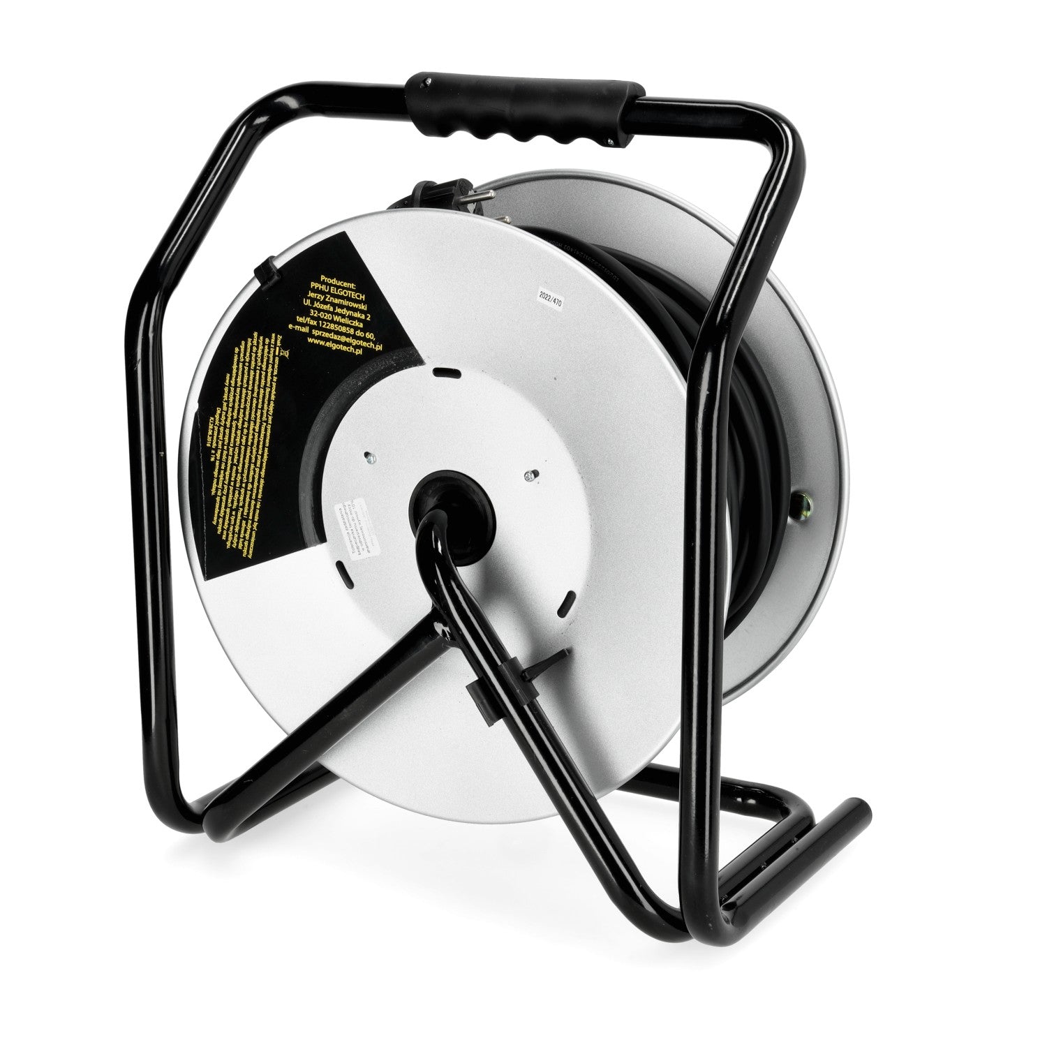 Przedłużacz bębnowy ogrodowy 50m 4 gniazda guma 3x2,5mm zwijany Z UCHWYTEM