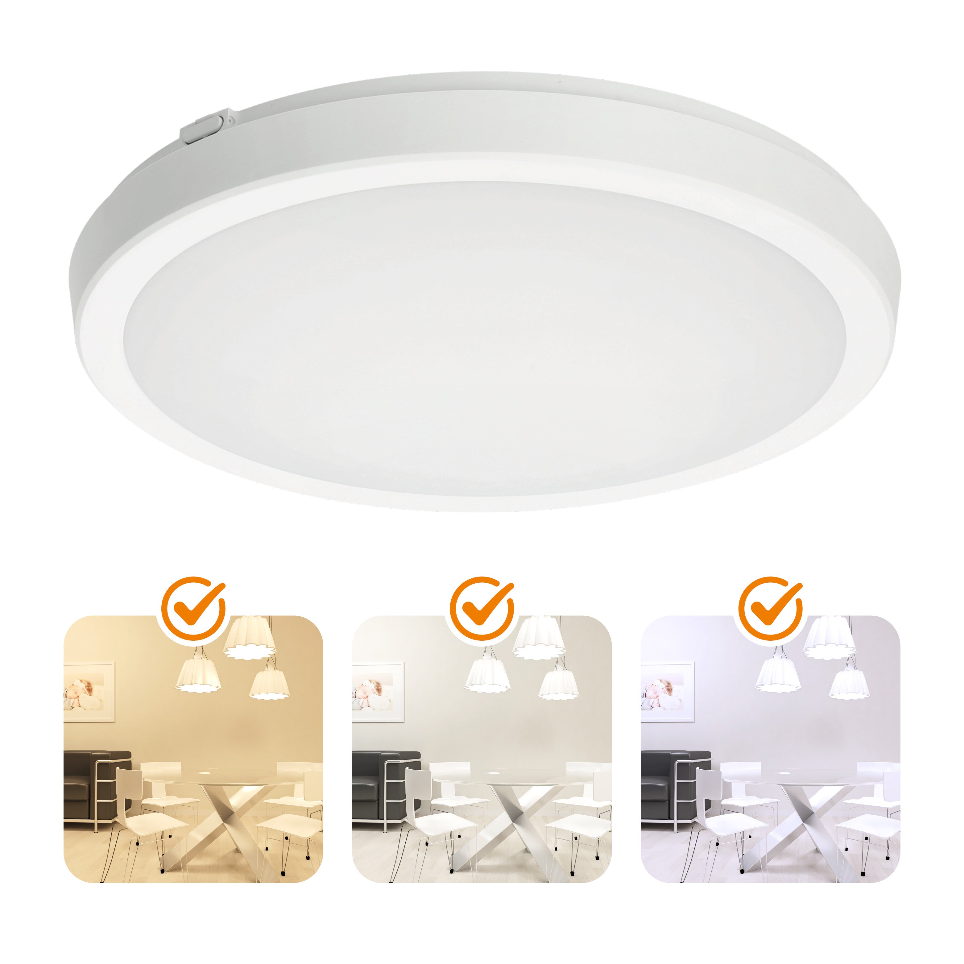 Lampa Sufitowa LED 36W Biała Okrągła CCT Regulacja Barwy Oprawa Natynkowa