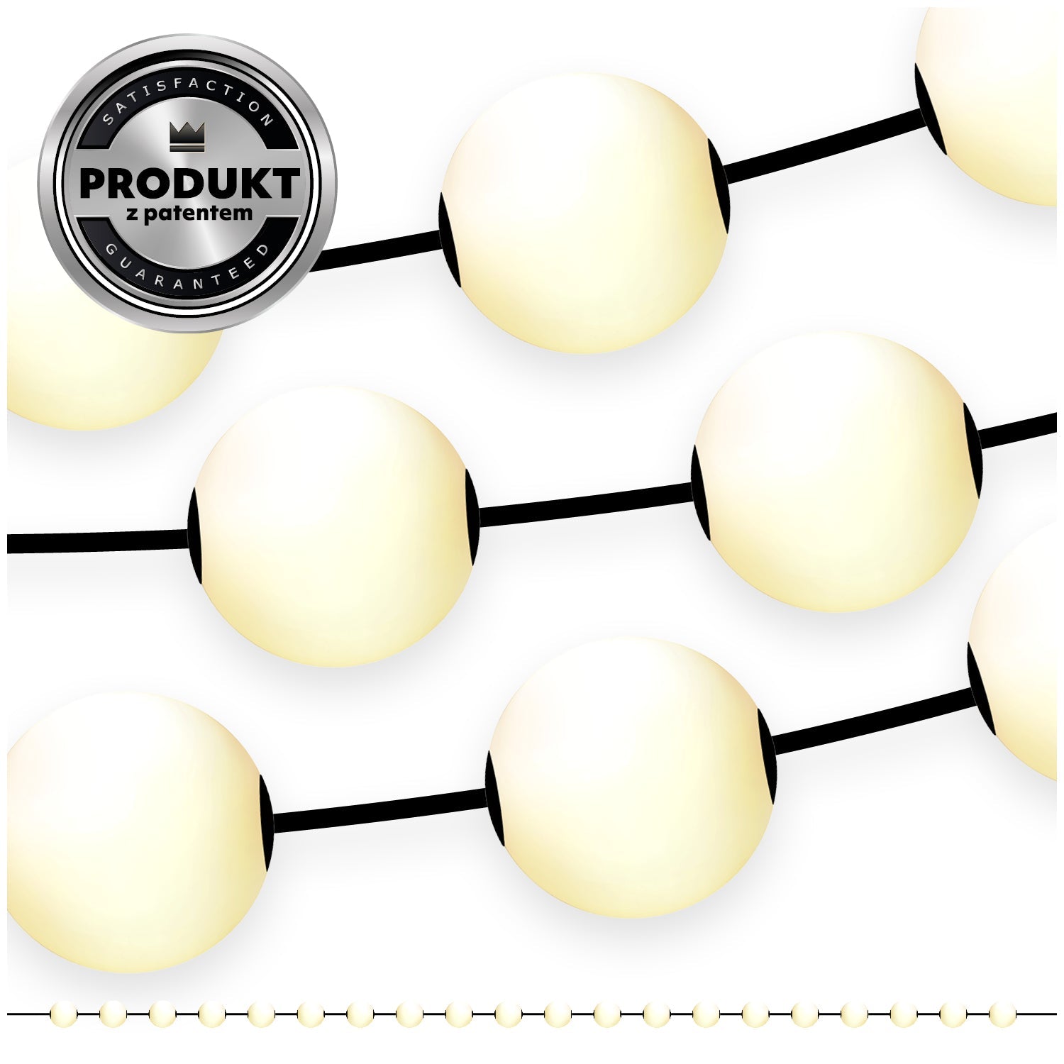 2x Girlanda ogrodowa VENEZIA LED 10 kul wodoodporna BARWA CIEPŁA do ogrodu - LAITICA