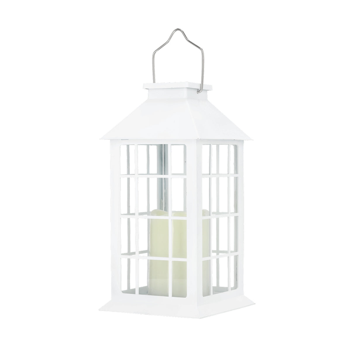 Znicz solarny LED na cmentarz lampion biały 27,5 cm 2700K IP44