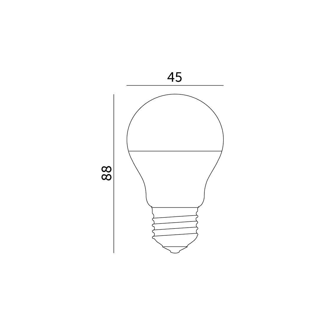 Żarówka kulka LED 7W E27 barwa zimnobiała 6500K wymiary