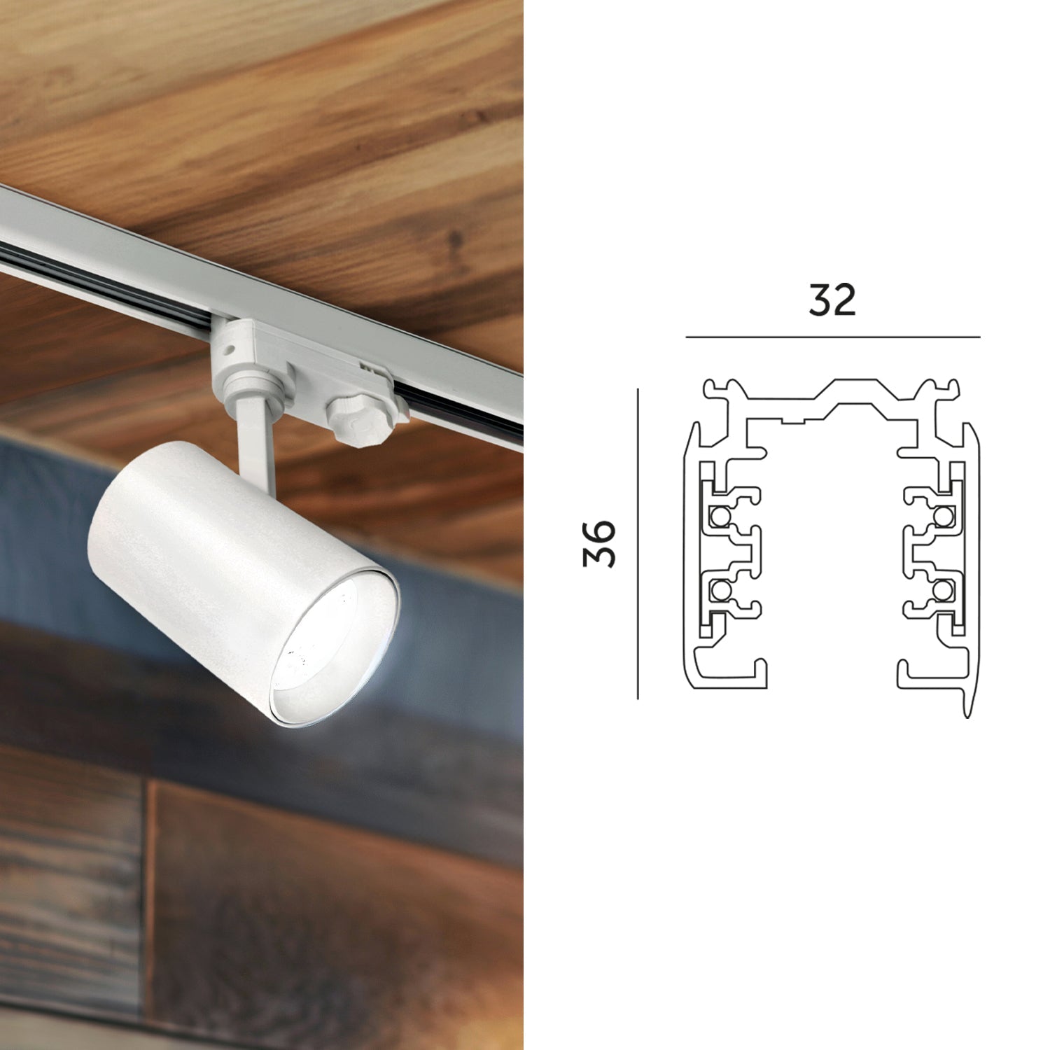 3x Szyna oświetleniowa 3 - fazowa 1m BIAŁA do LED NEXTRACK Szynoprzewód - LAITICA