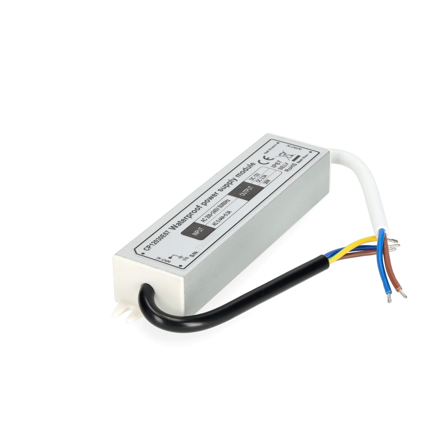 Zasilacz LED instalacyjny TAŚMY LED 12V 30W 2,5A IP67