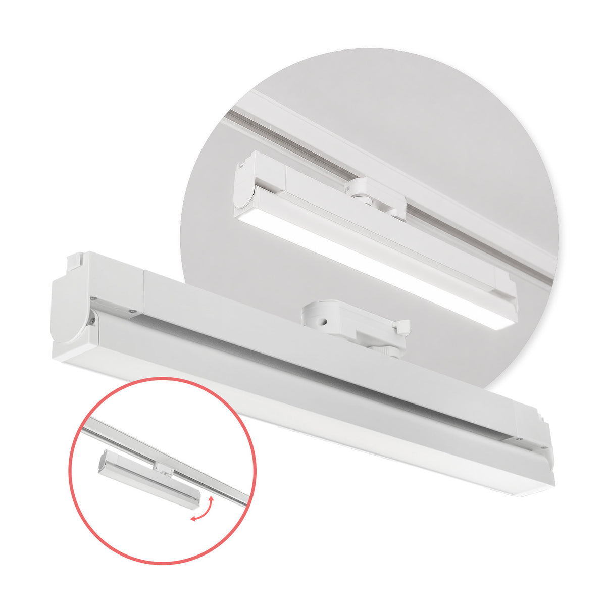 Reflektor szynowy LED 36W 4000K biały | Szynoprzewód 3-fazowy