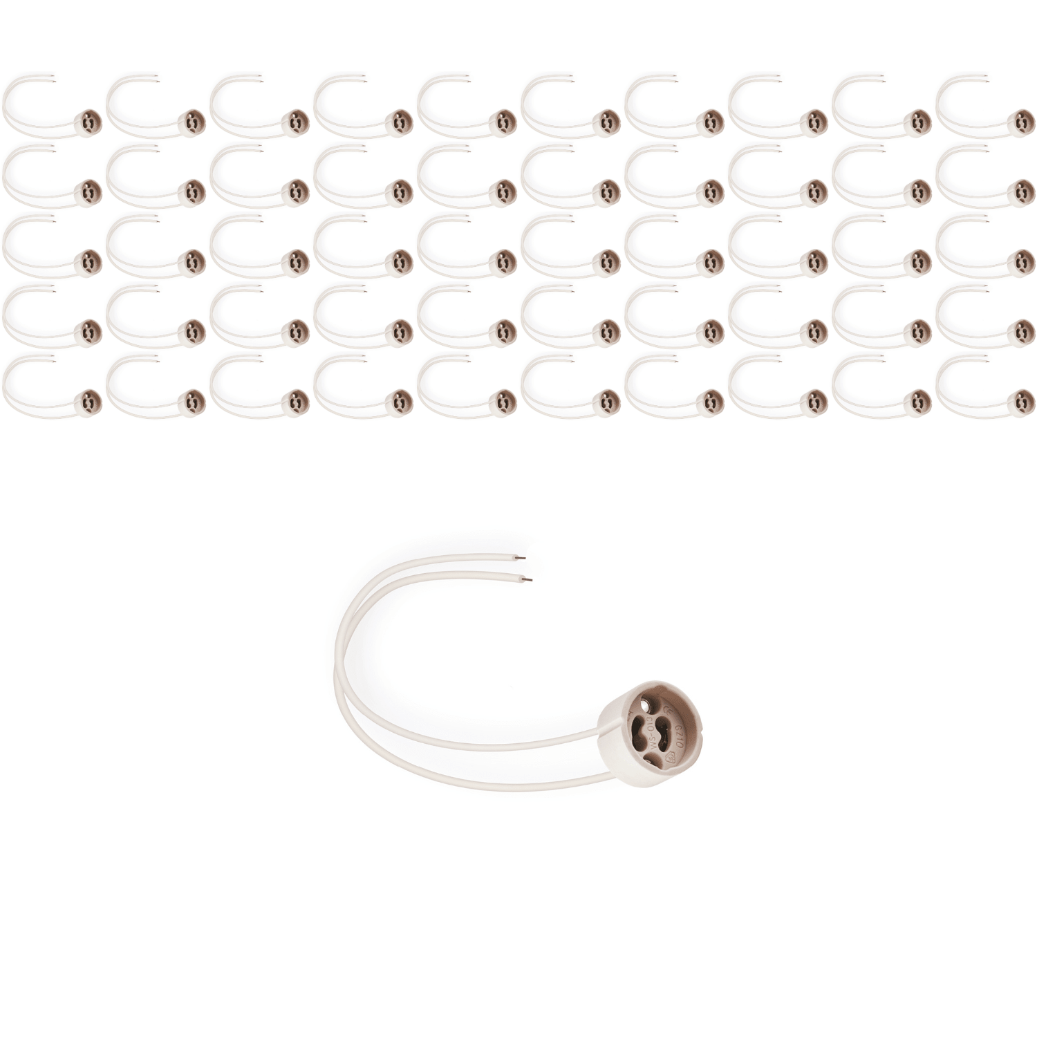 50x Oprawka ceramiczna K002 gniazdko na trzonek GU10 ZESTAW - LAITICA