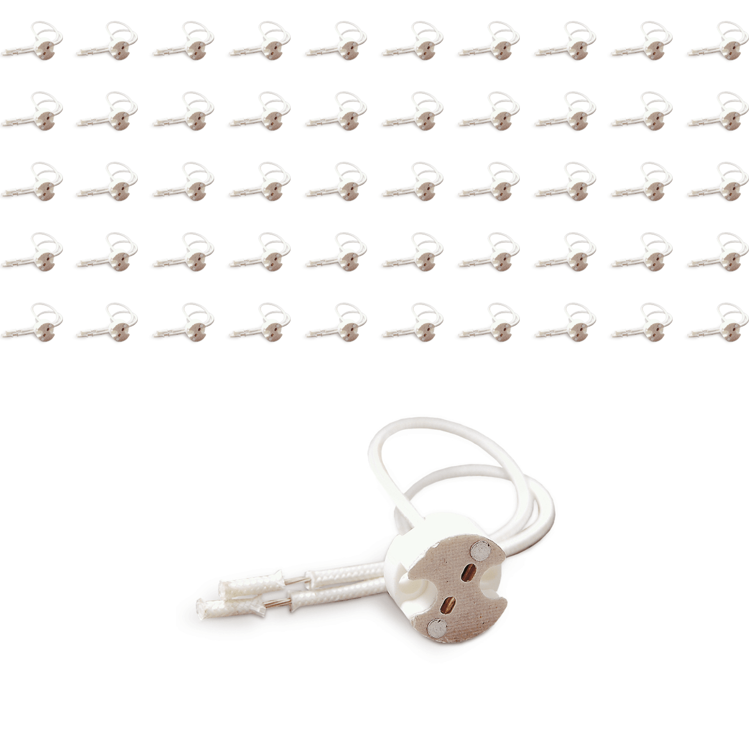 50x Oprawka ceramiczna na trzonek G5.3 kostka halogenowa ZESTAW - LAITICA