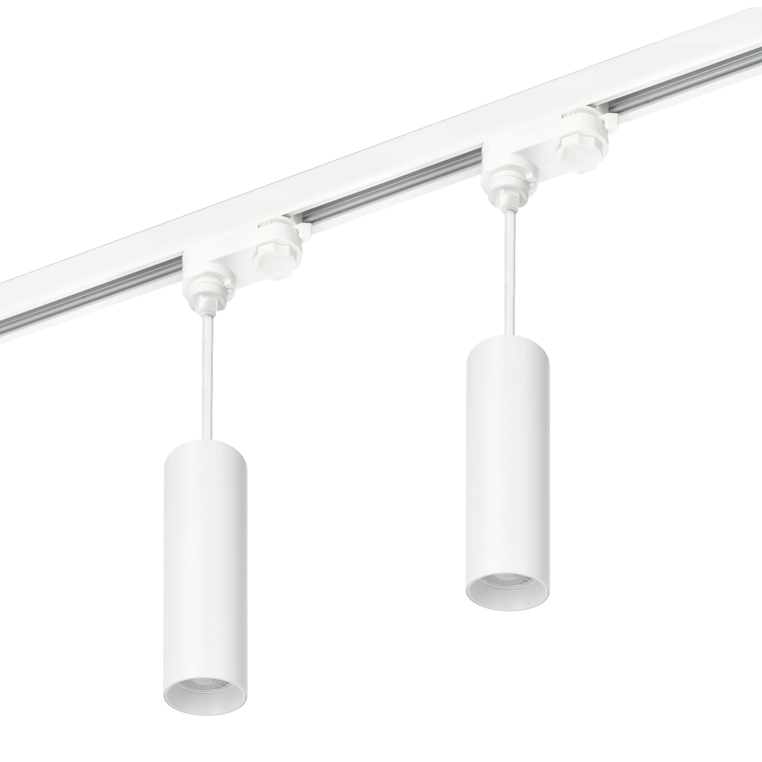 Zestaw szynowy 3 fazowy szyna 2m, 2x Lampa wisząca BIAŁY kompletny zestaw