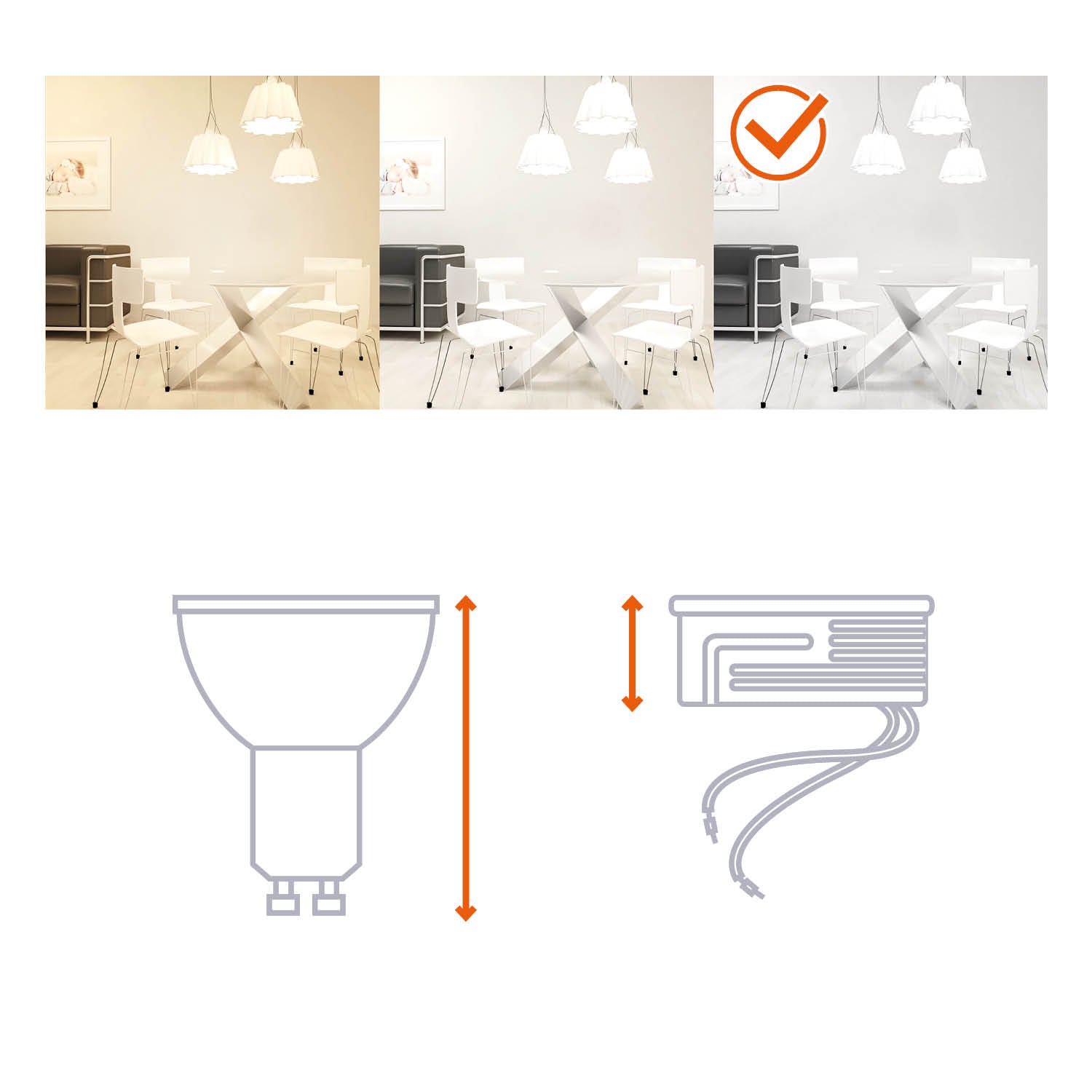Zestaw 3x moduł LED INSERT 6,5W 6000K MILKY