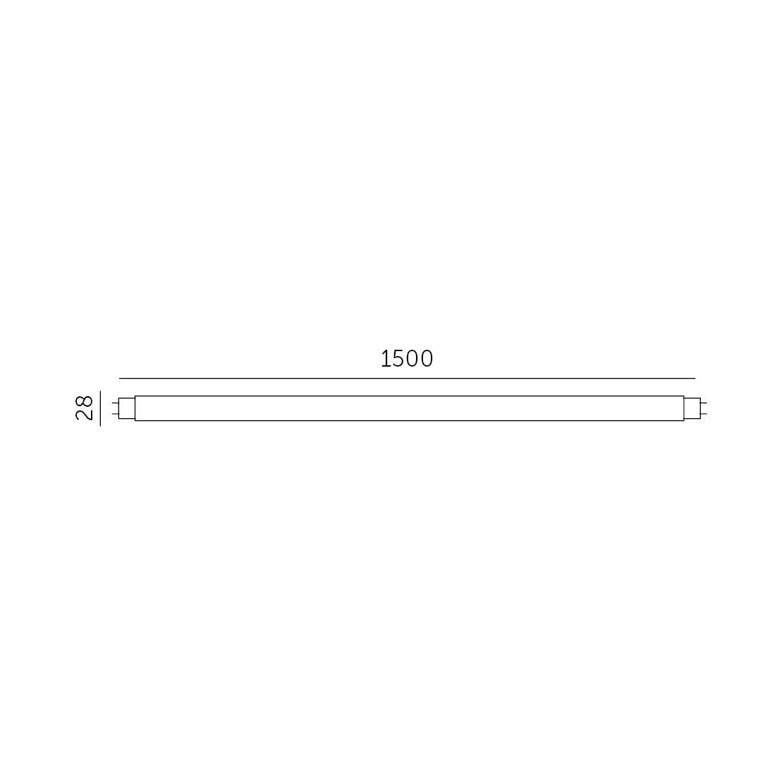 Świetlówka LED T8 22W o długości 150cm barwa neutralna biała wymiary