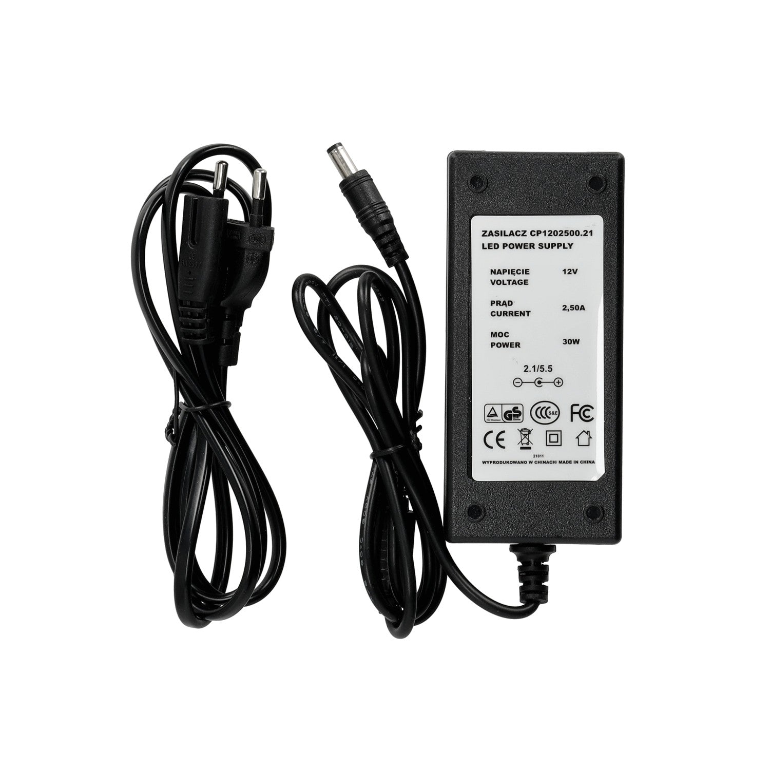 Zasilacz DESKTOP 12V 30W napięciowy 2,5A CZARNY