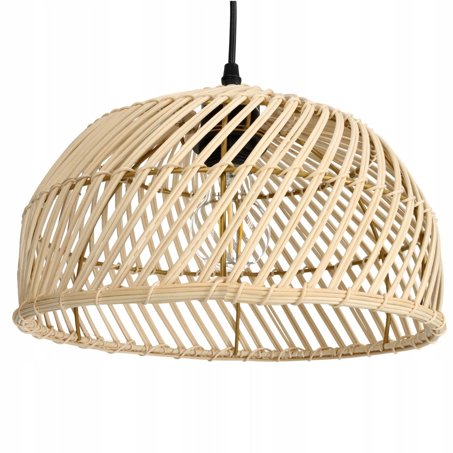 Lampa w Stylu BOHO Wisząca Rattanowa Pleciona Naturalna E27 Sufitowa