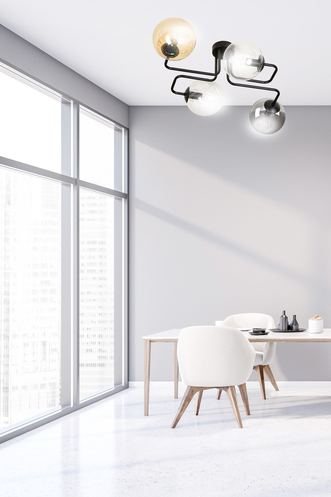 Lampa sufitowa BRENDI 4 BL MIX 3 loft klosz mix czarna