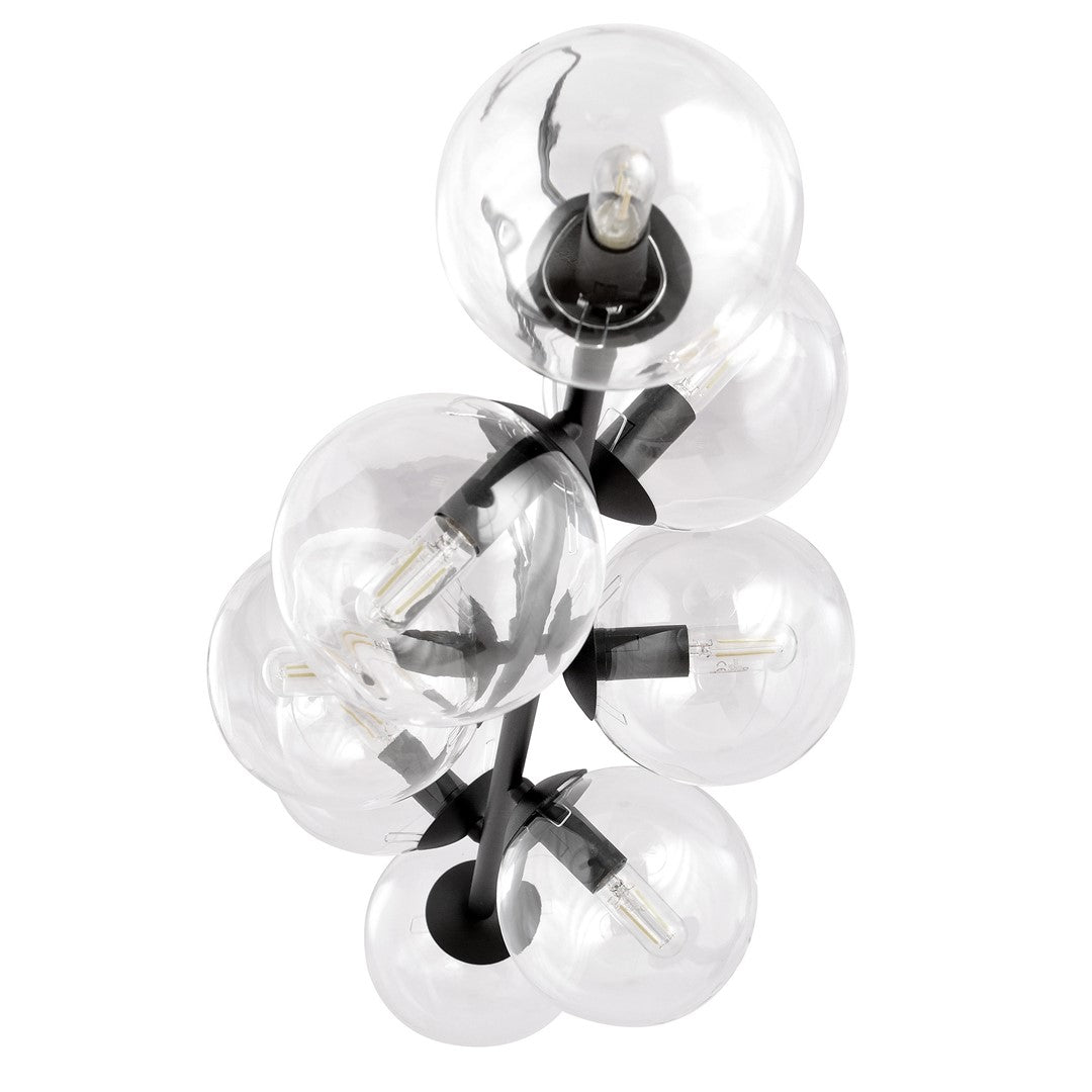 Czarna Lampa wisząca NICEA ponadczasowy design KLOSZ szklany przeźroczysty