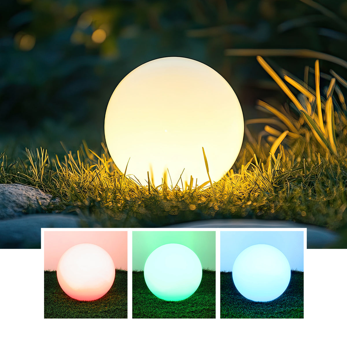 Kula LED Halloween 40 cm solarna RGB USB pilot lampa ogrodowa dekoracja