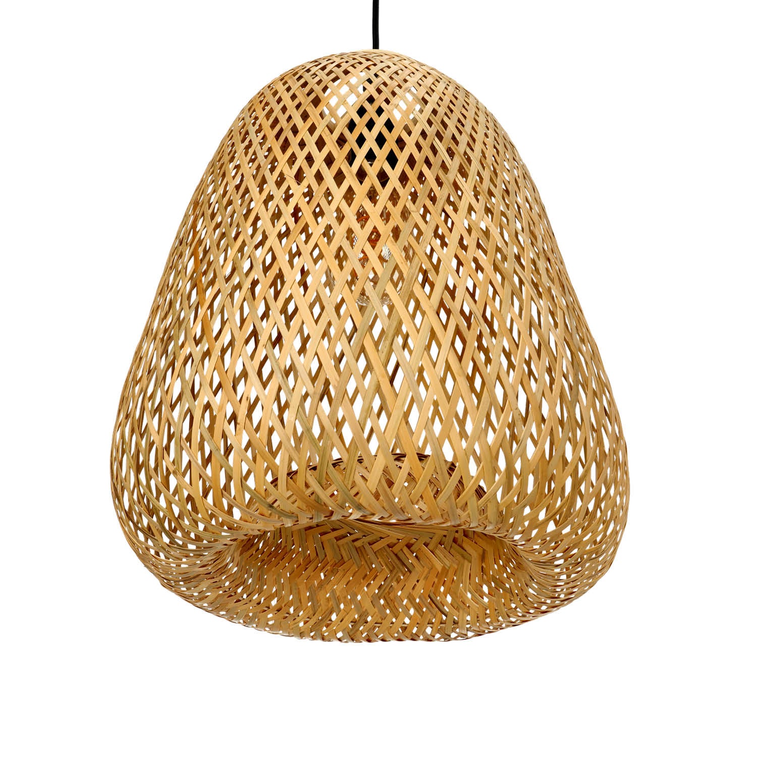 Lampa boho BEIRUT wisząca E27 lampa sufitowa BAMBUS pleciona na E27