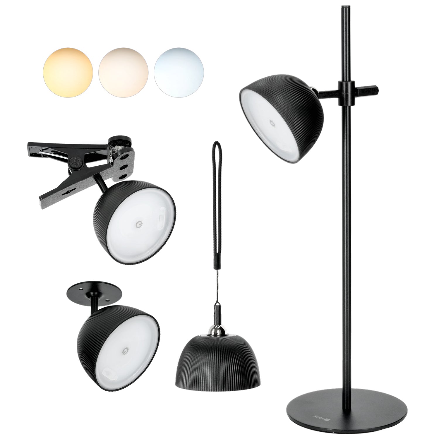 Lampka LED FLORENCE 3,5W regulacja barwy światła CZARNA 4w1 ładowanie USB