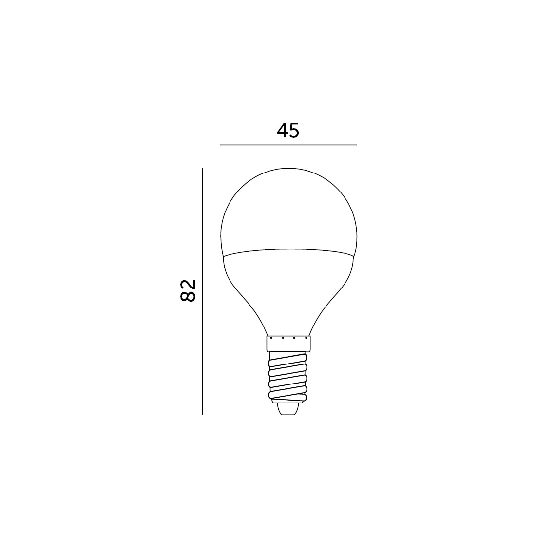 Żarówka LED 4,5W E14 barwa zimnobiała 6000K KULKA LEDOWY ZAMIENNIK wymiary