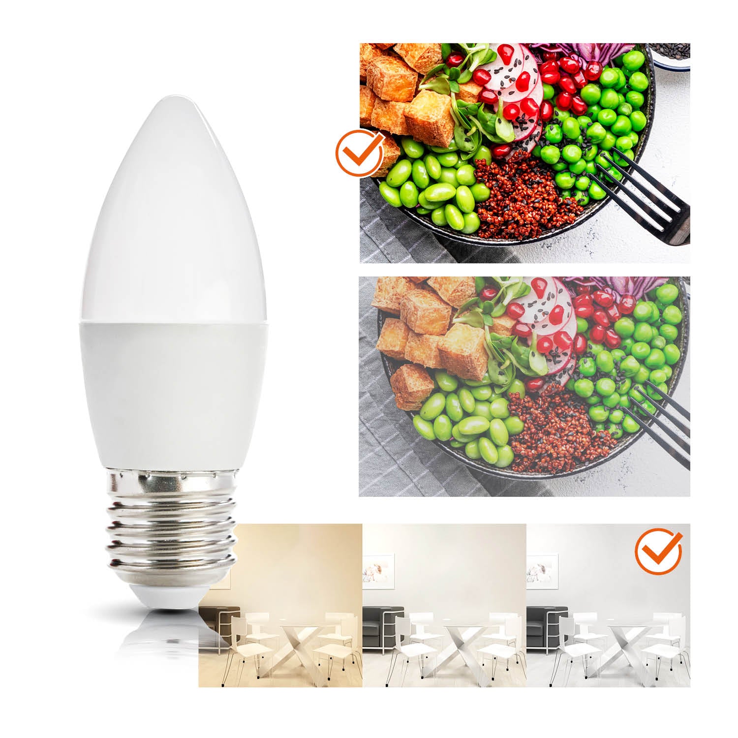 Zestaw oprawa oświetleniowa IMPERA B czarna + 2x żarówka ledowa LED 7W E27 6000K