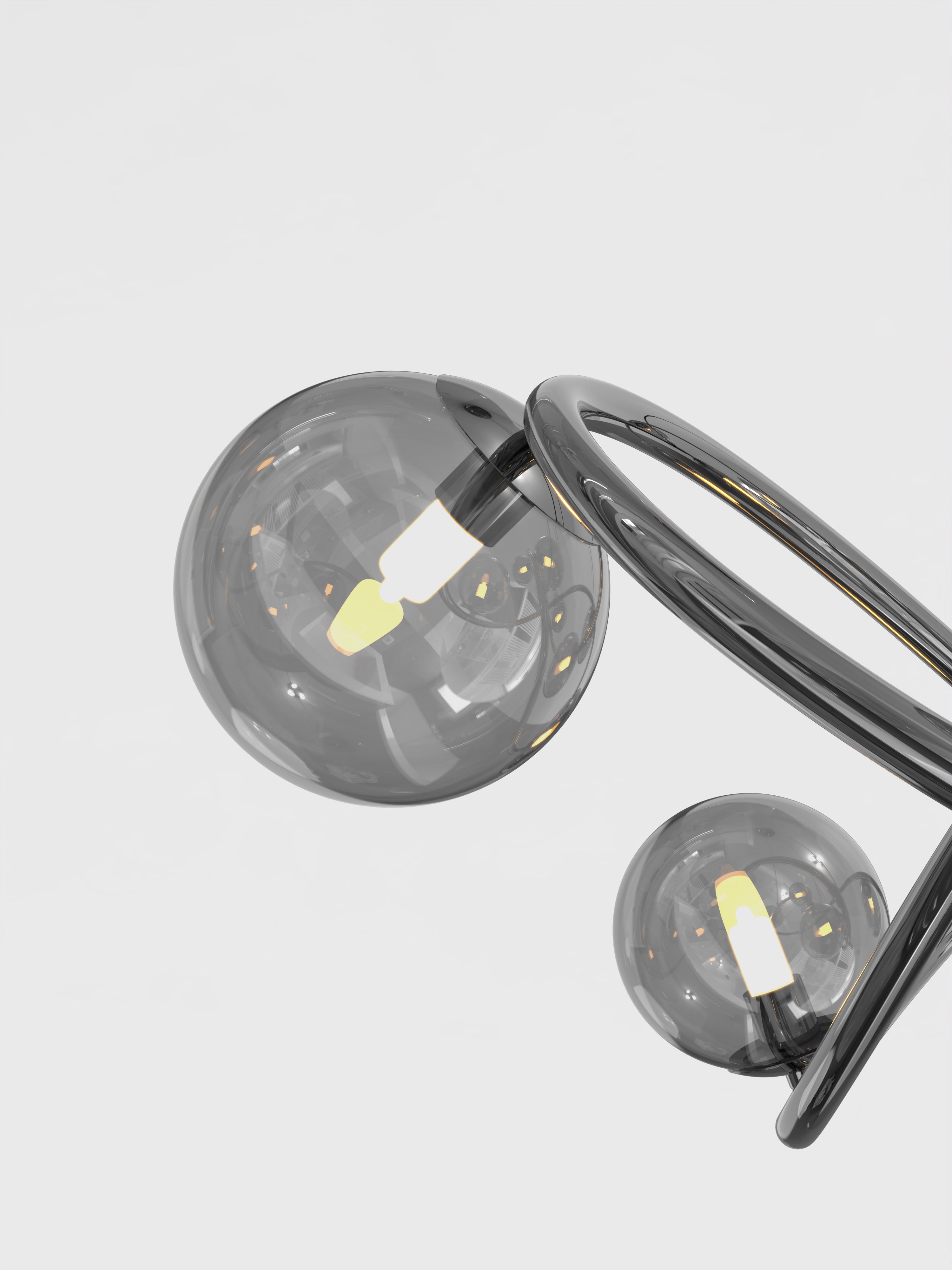 Lampa wisząca MALTA DUŻA 14 kloszy 3000K do jadalni czarny chrom sufitowa