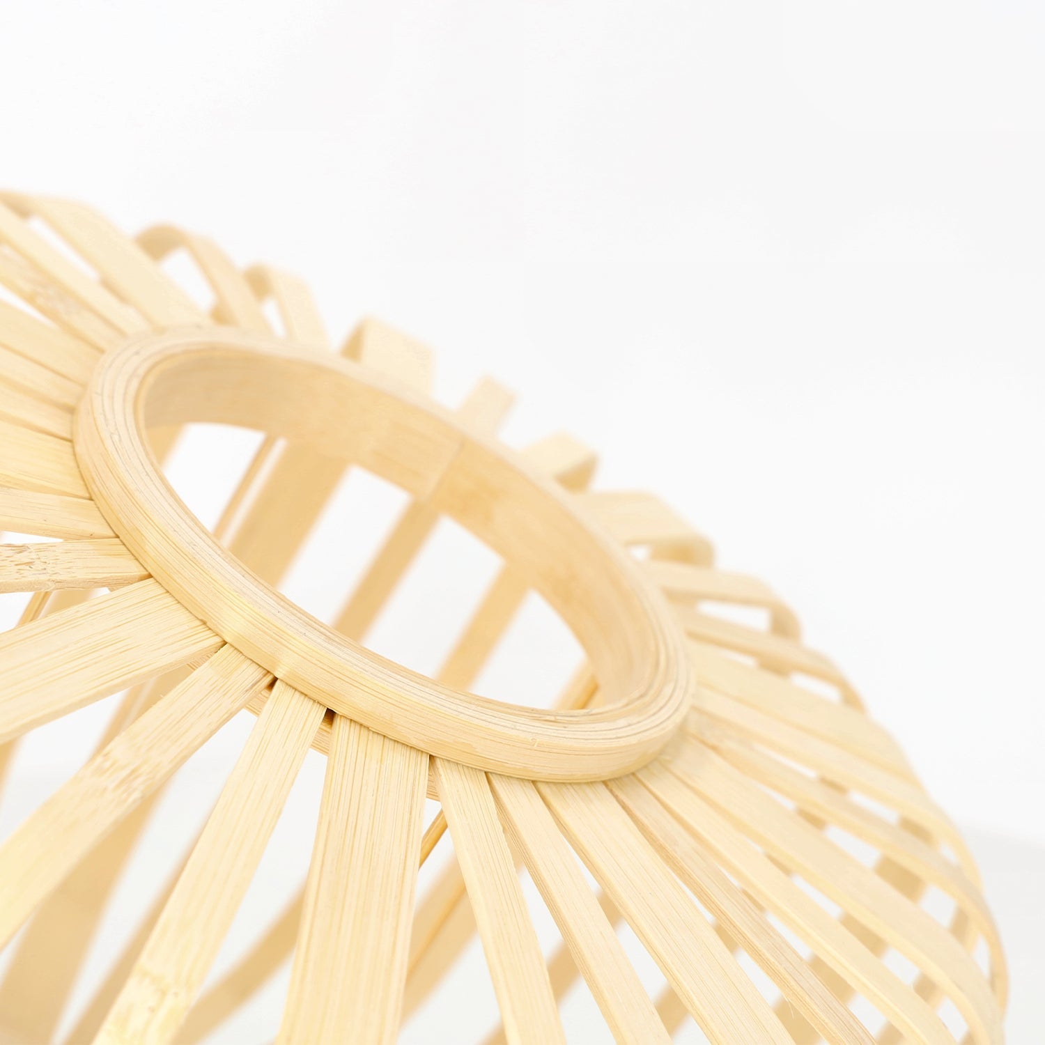 Boho lampa sufitowa BANDIGO WISZĄCA 1xE27 Mała 30cm Czarny zwis BAMBUSOWA - LAITICA