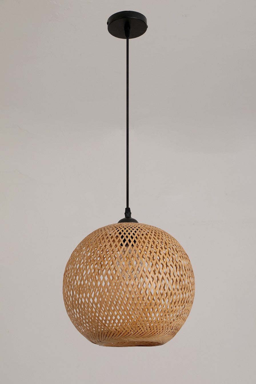 Lampa Wisząca styl Boho BITAVIA S ABAŻUR 40cm Bambusowy Naturalna do salonu