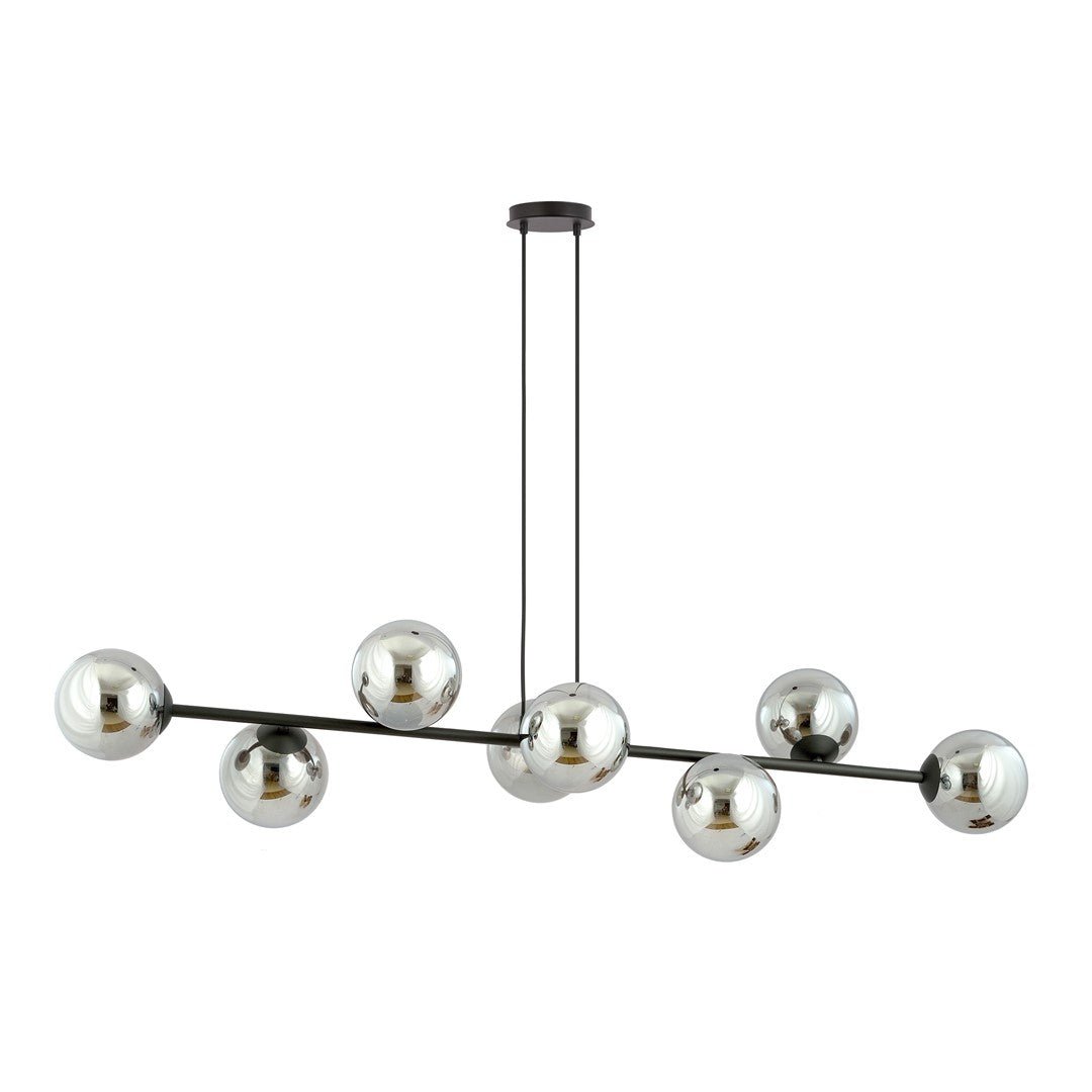 Czarna Lampa wisząca NICEA ponadczasowy design KLOSZ szklany grafitowy - LAITICA