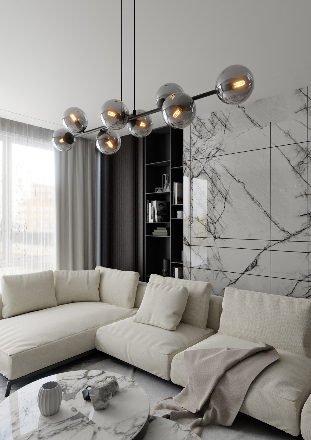 Czarna Lampa wisząca NICEA ponadczasowy design KLOSZ szklany grafitowy - LAITICA