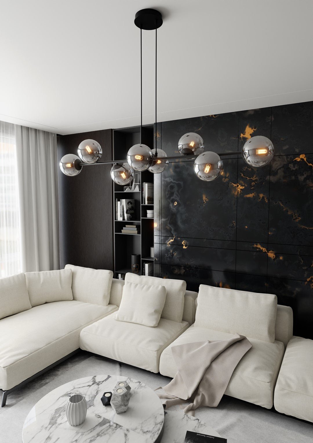 Czarna Lampa wisząca NICEA ponadczasowy design KLOSZ szklany grafitowy - LAITICA