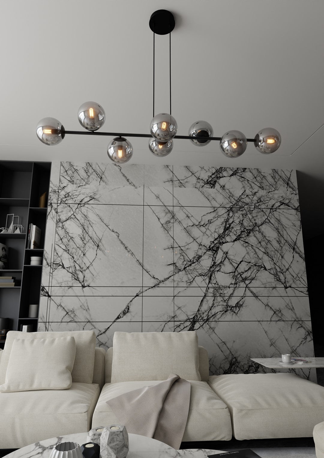 Czarna Lampa wisząca NICEA ponadczasowy design KLOSZ szklany grafitowy - LAITICA
