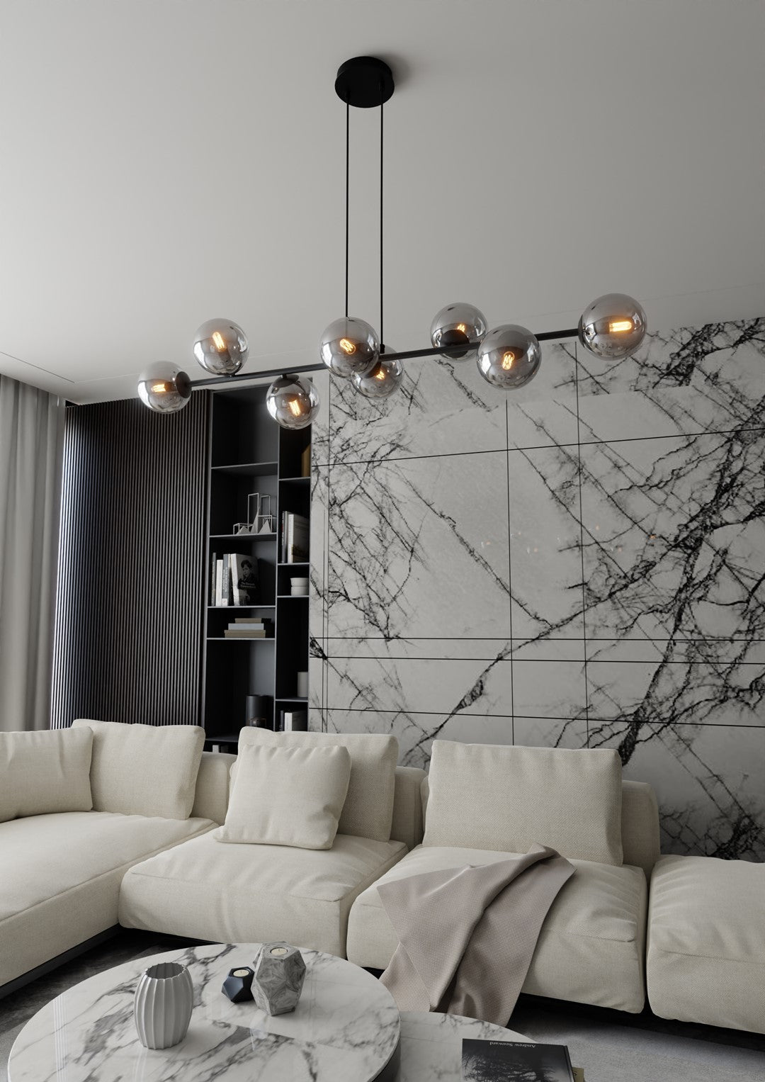 Czarna Lampa wisząca NICEA ponadczasowy design KLOSZ szklany grafitowy - LAITICA