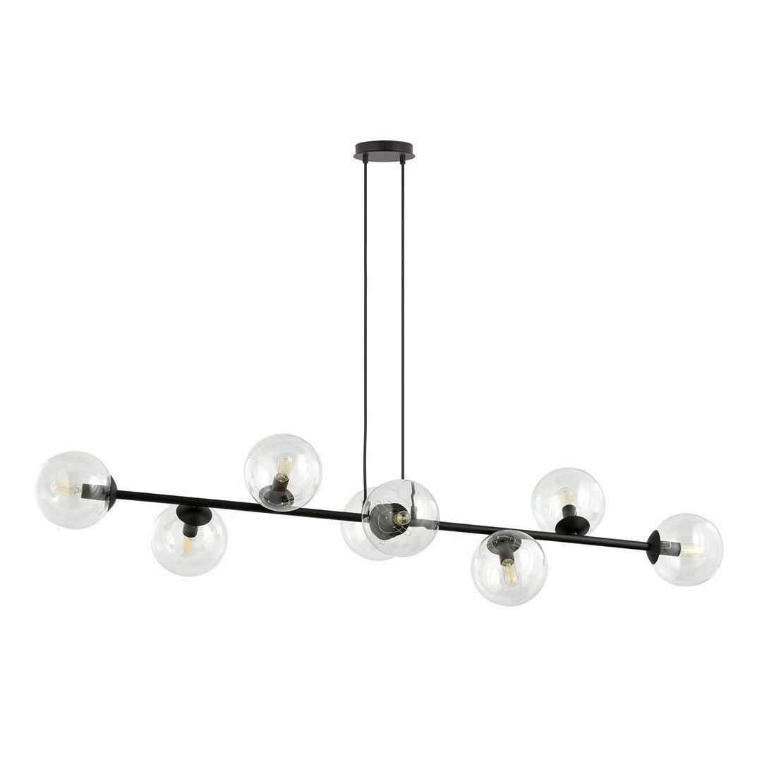 Czarna Lampa wisząca NICEA ponadczasowy design KLOSZ szklany przeźroczysty - LAITICA