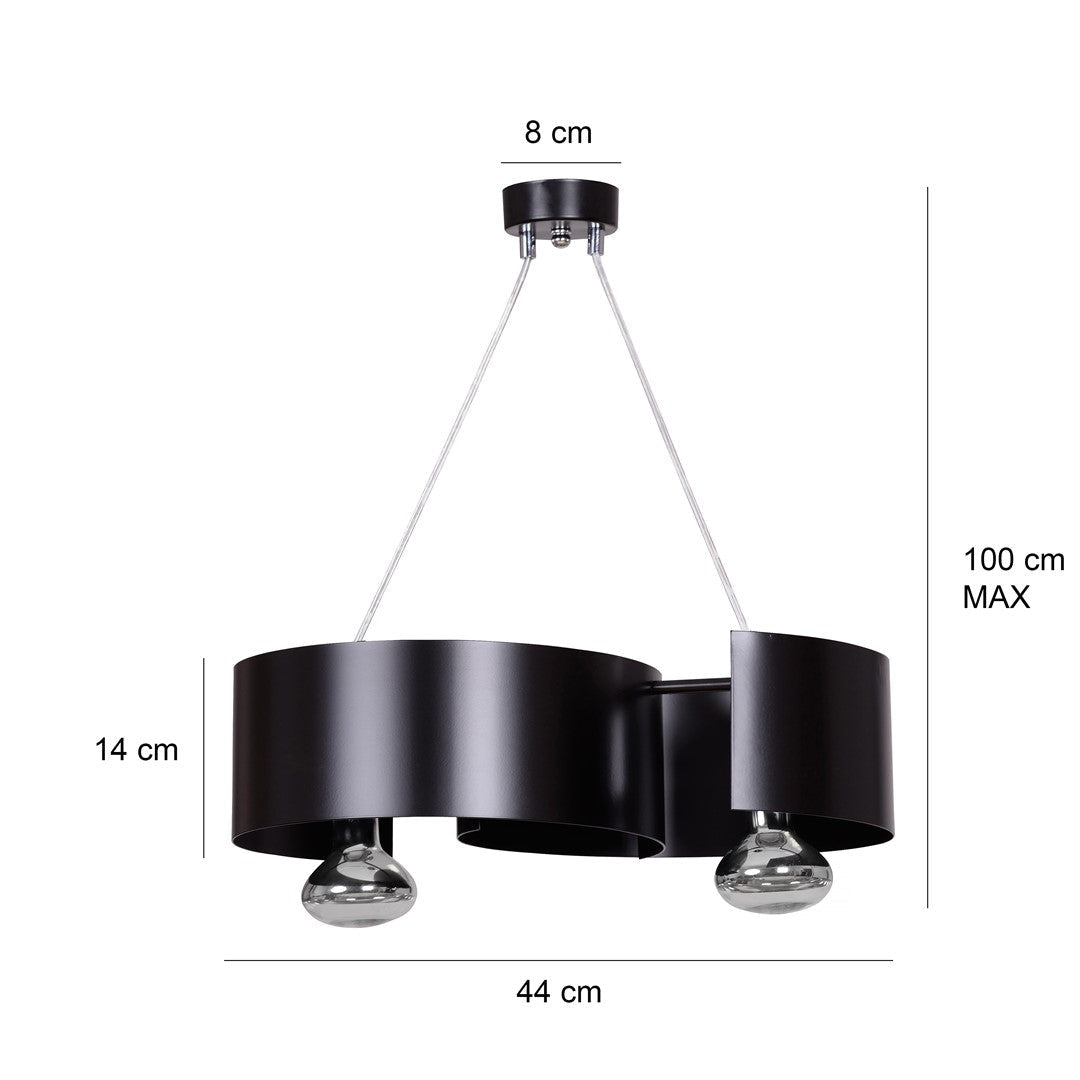 Czarna lampa wisząca SYDNEY 2 - punktowa E27 REGULOWANA nowoczesny design - LAITICA