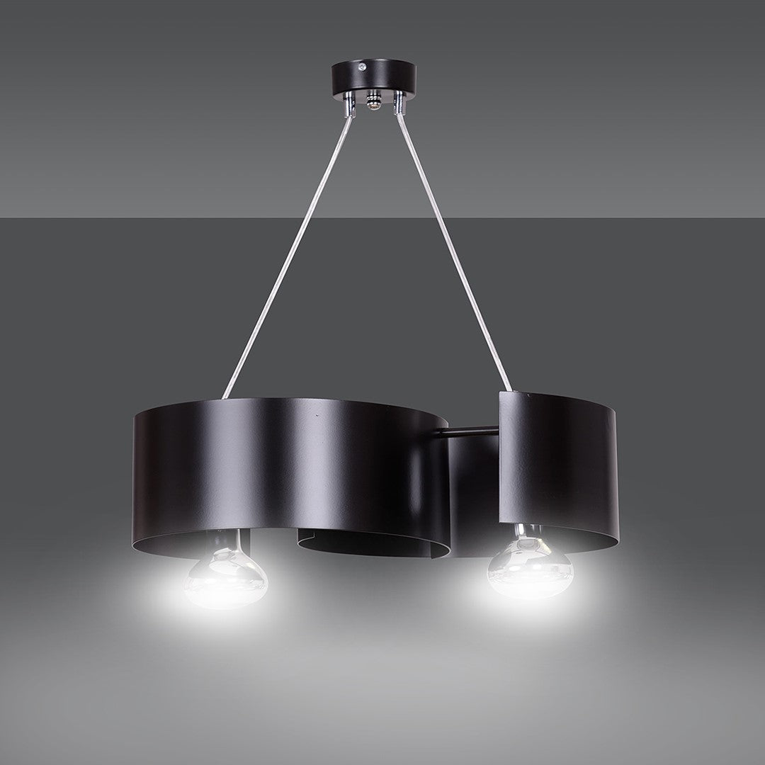 Czarna lampa wisząca SYDNEY 2 - punktowa E27 REGULOWANA nowoczesny design - LAITICA