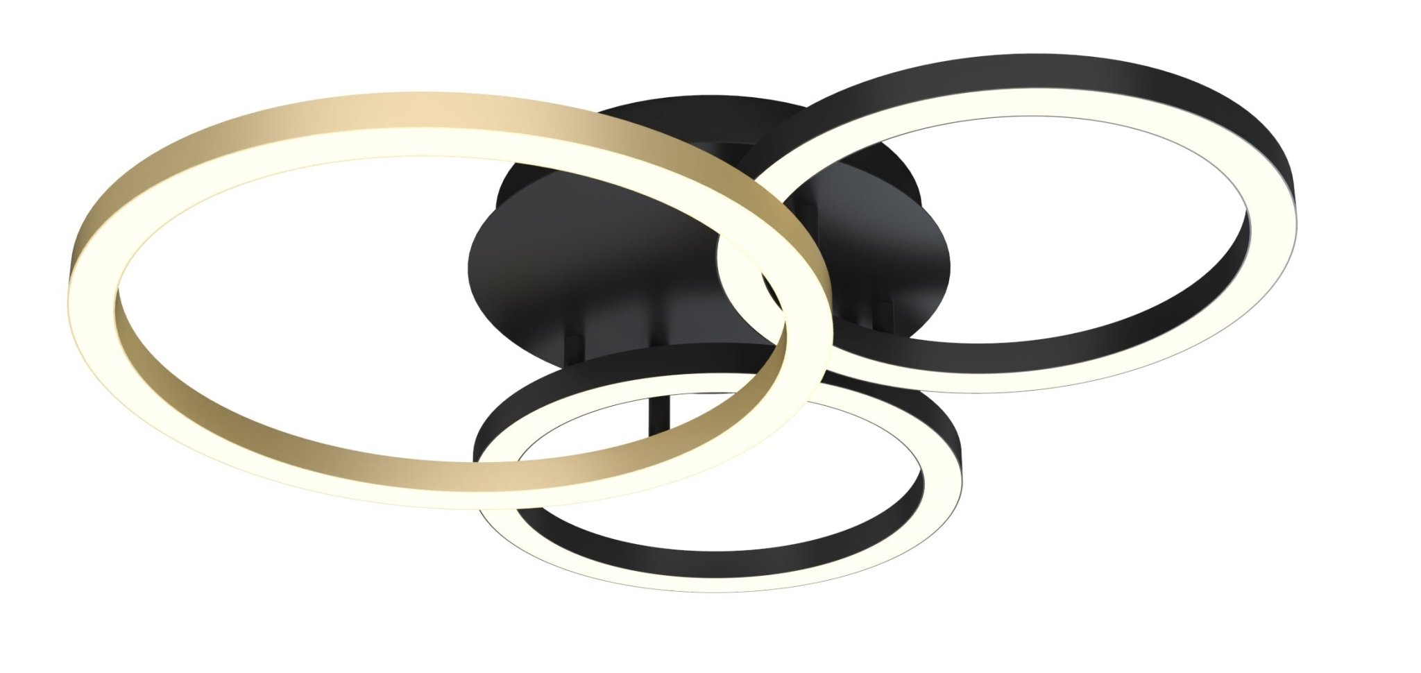 Czarno - złota lampa MALTA ledowe koła BARWA CIEPŁA lampa sufitowa 3 - punktowa - LAITICA