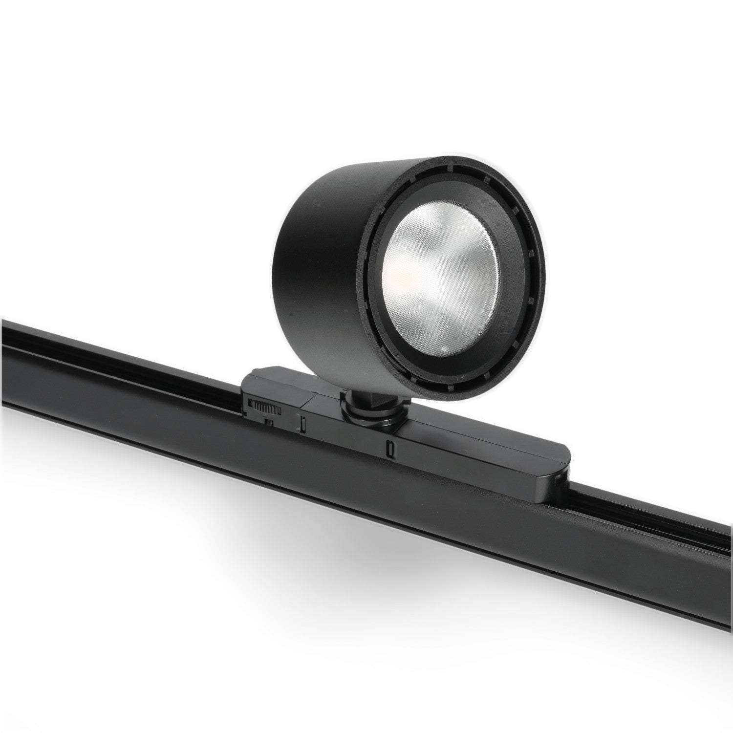 Czarny reflektor szynowy LED BLK 10W o ciepłobiałej barwie światła - LAITICA